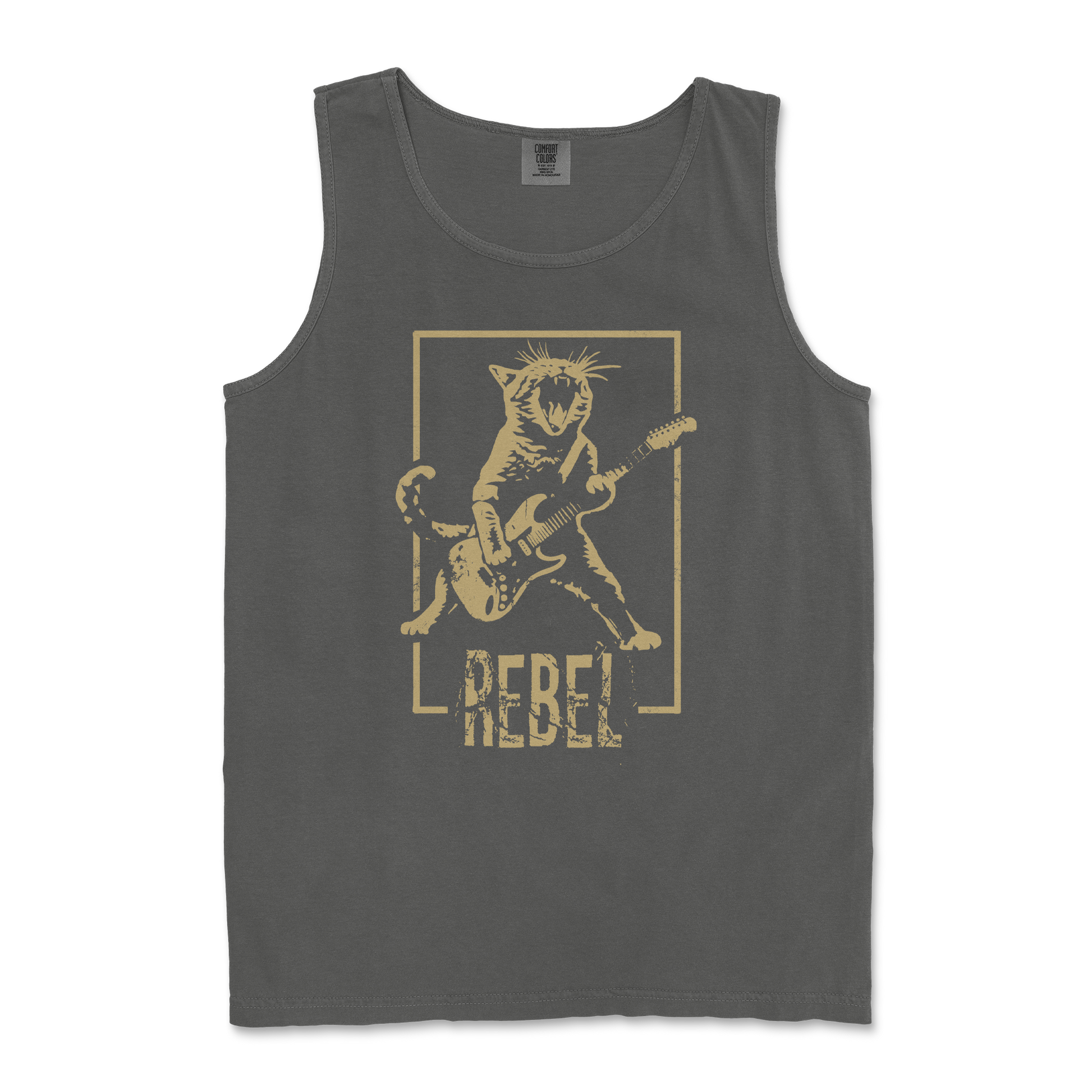 Comfort Colors Tank Top Rebel Kitty in Pepper