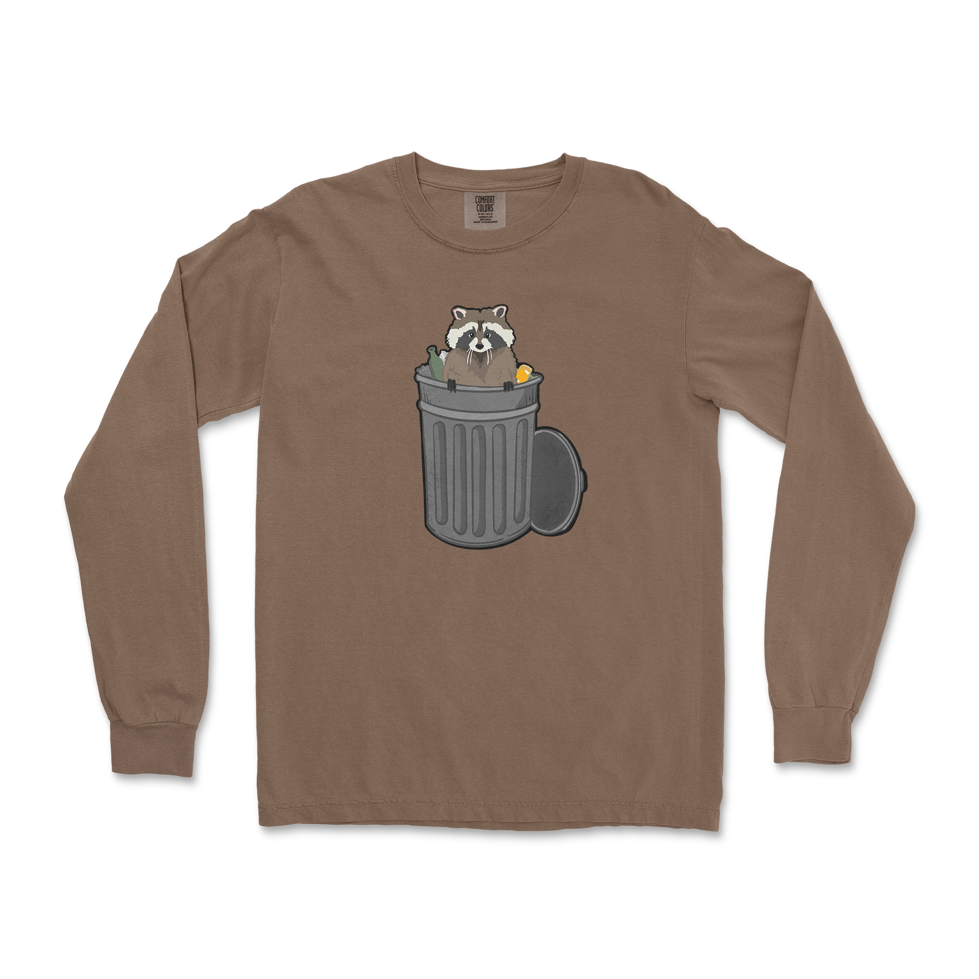Comfort Colors Long Sleeve Trash Panda Enthusiast in Espresso