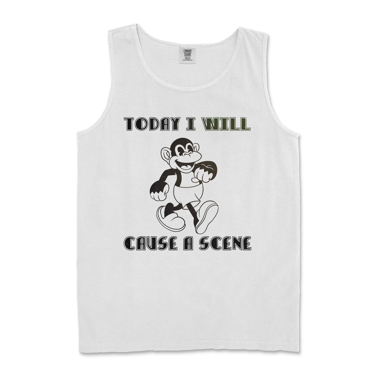 Comfort Colors Tank Top Cause A Scene in White