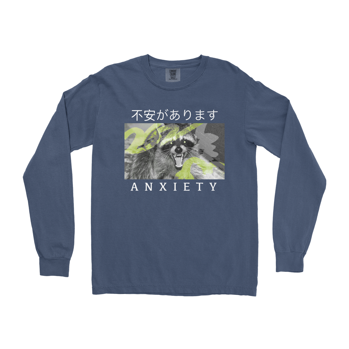 Comfort Colors Long Sleeve Anxiety in Midnight