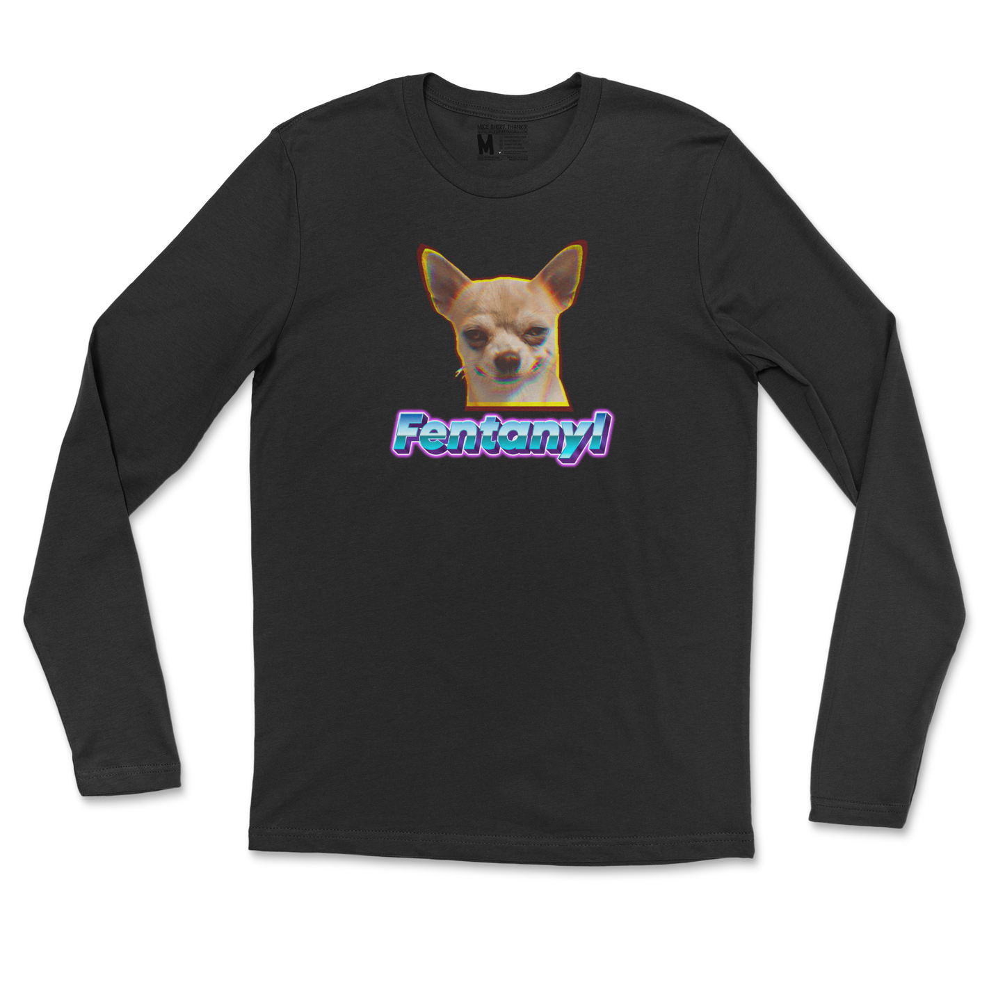 Gildan SoftStyle Long Sleeve Fent in Black