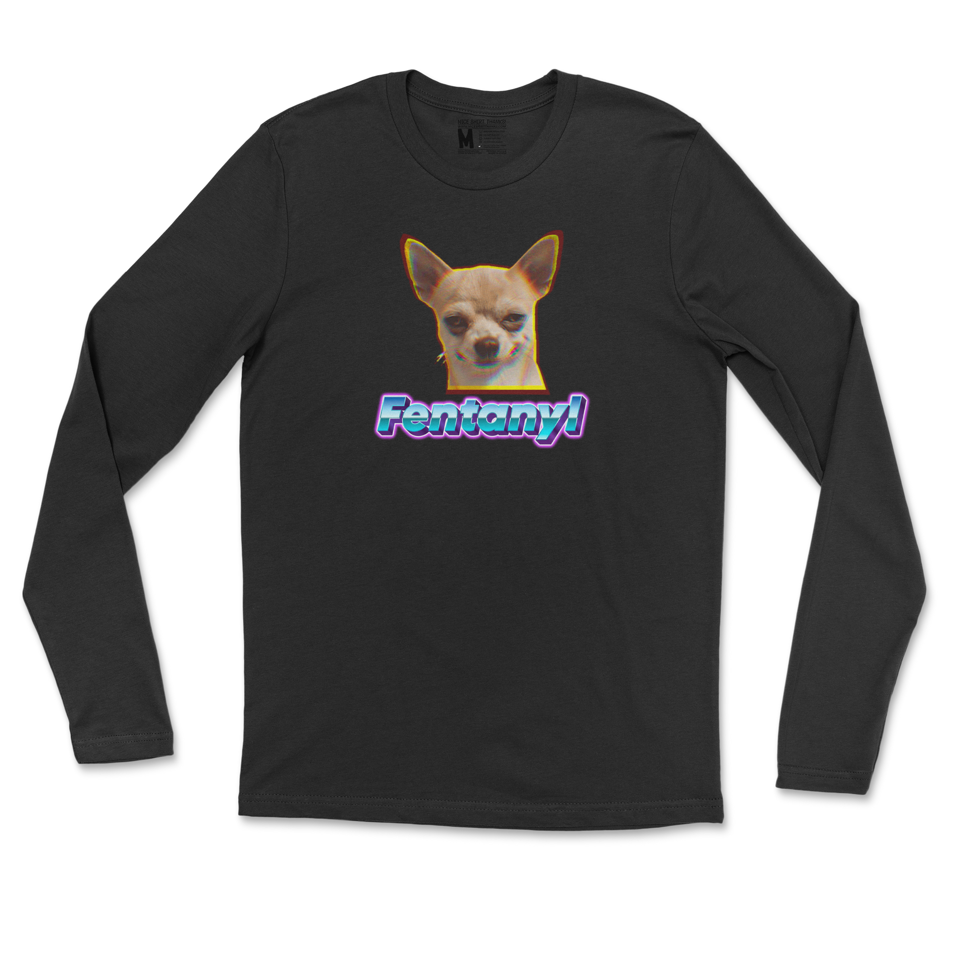 Gildan SoftStyle Long Sleeve Fent in Black