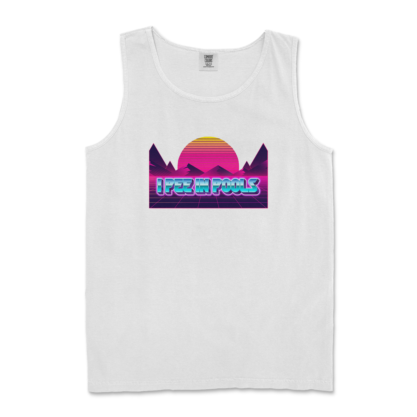 Comfort Colors Tank Top I Pee in Pools in White