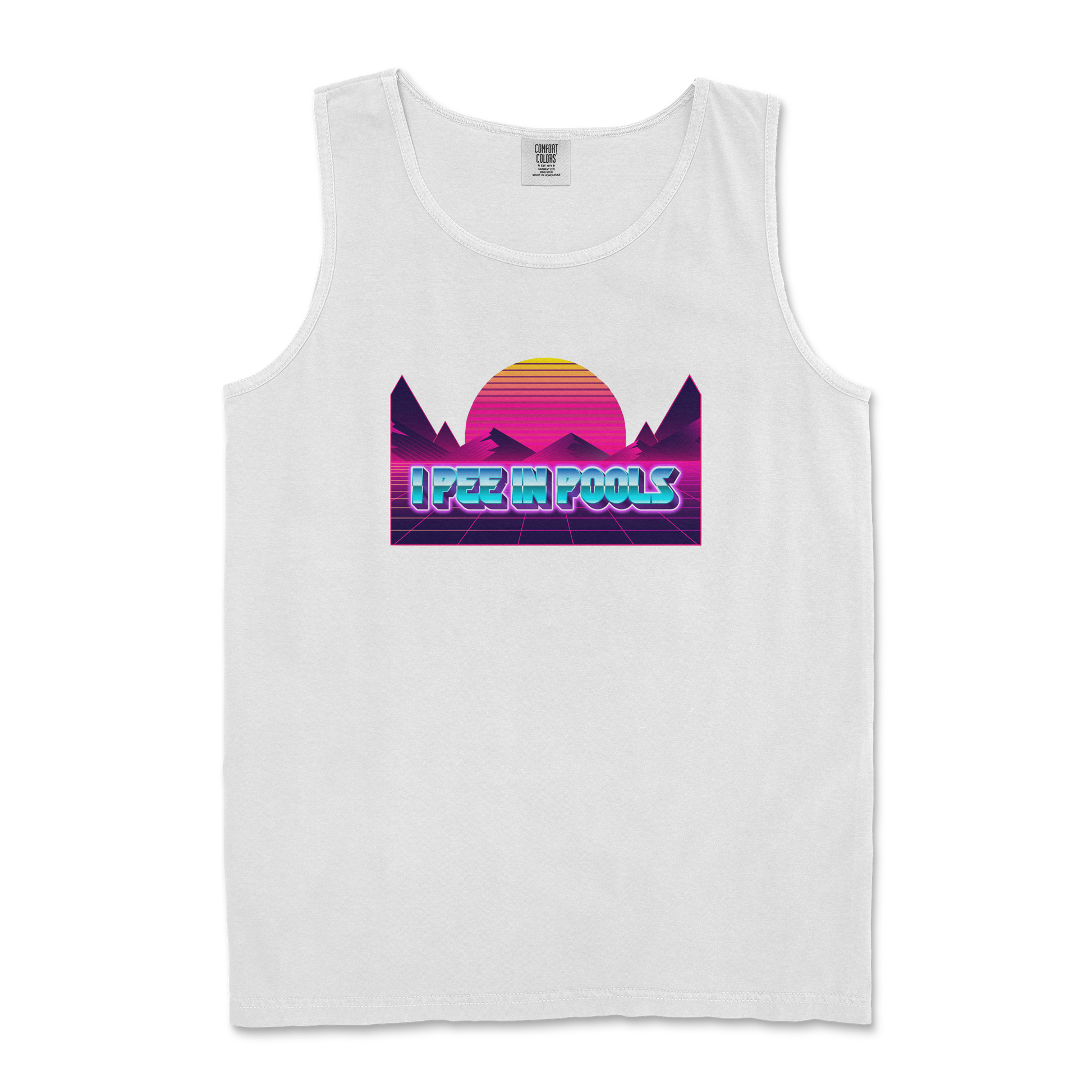 Comfort Colors Tank Top I Pee in Pools in White