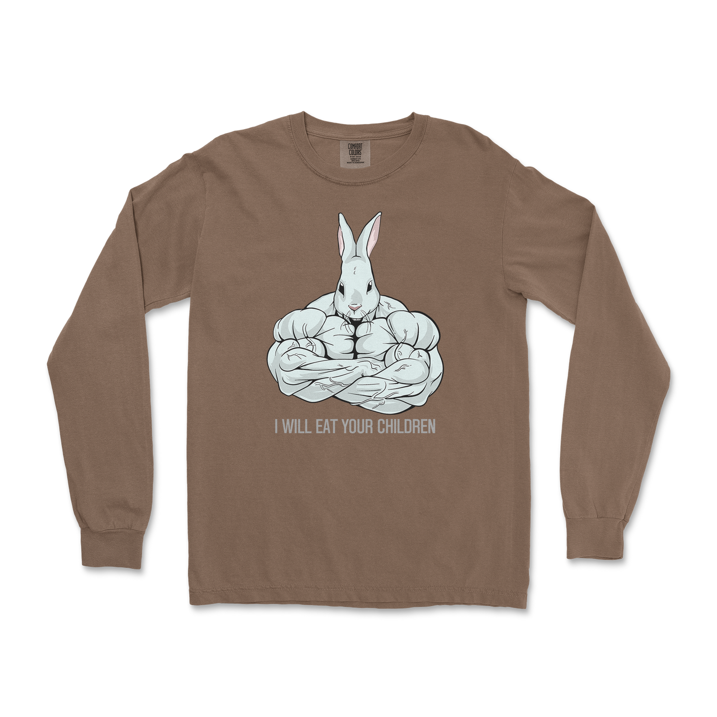 Comfort Colors Long Sleeve Scary Rabbit in Espresso