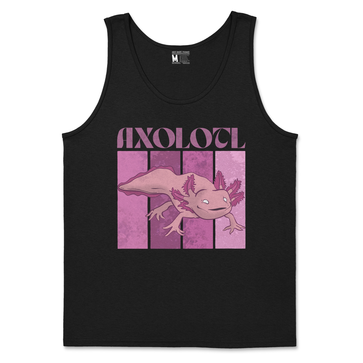 Gildan SoftStyle Tank Top Axolotl in Black