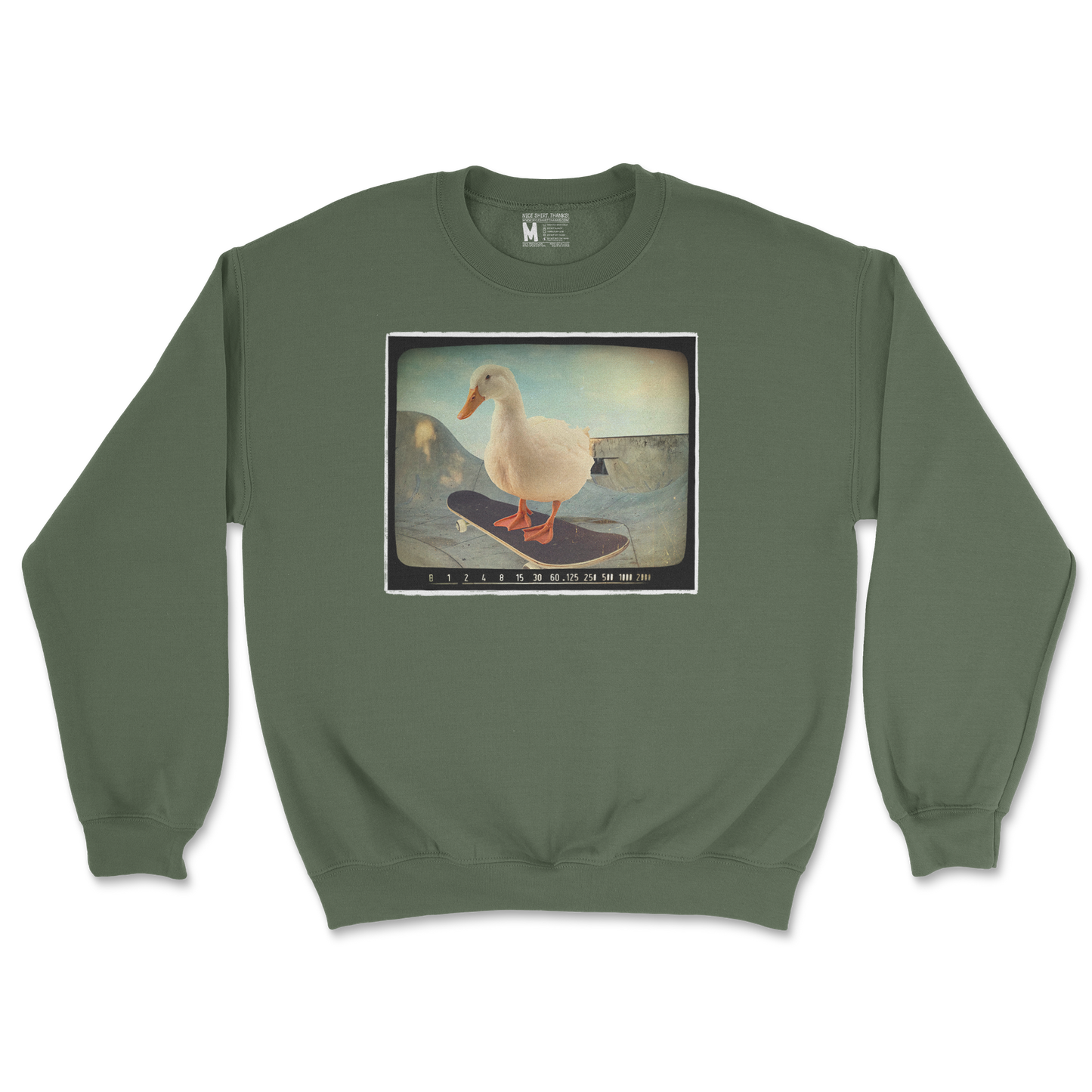 Gildan SoftStyle Crew Neck Do A Flip in Military Green