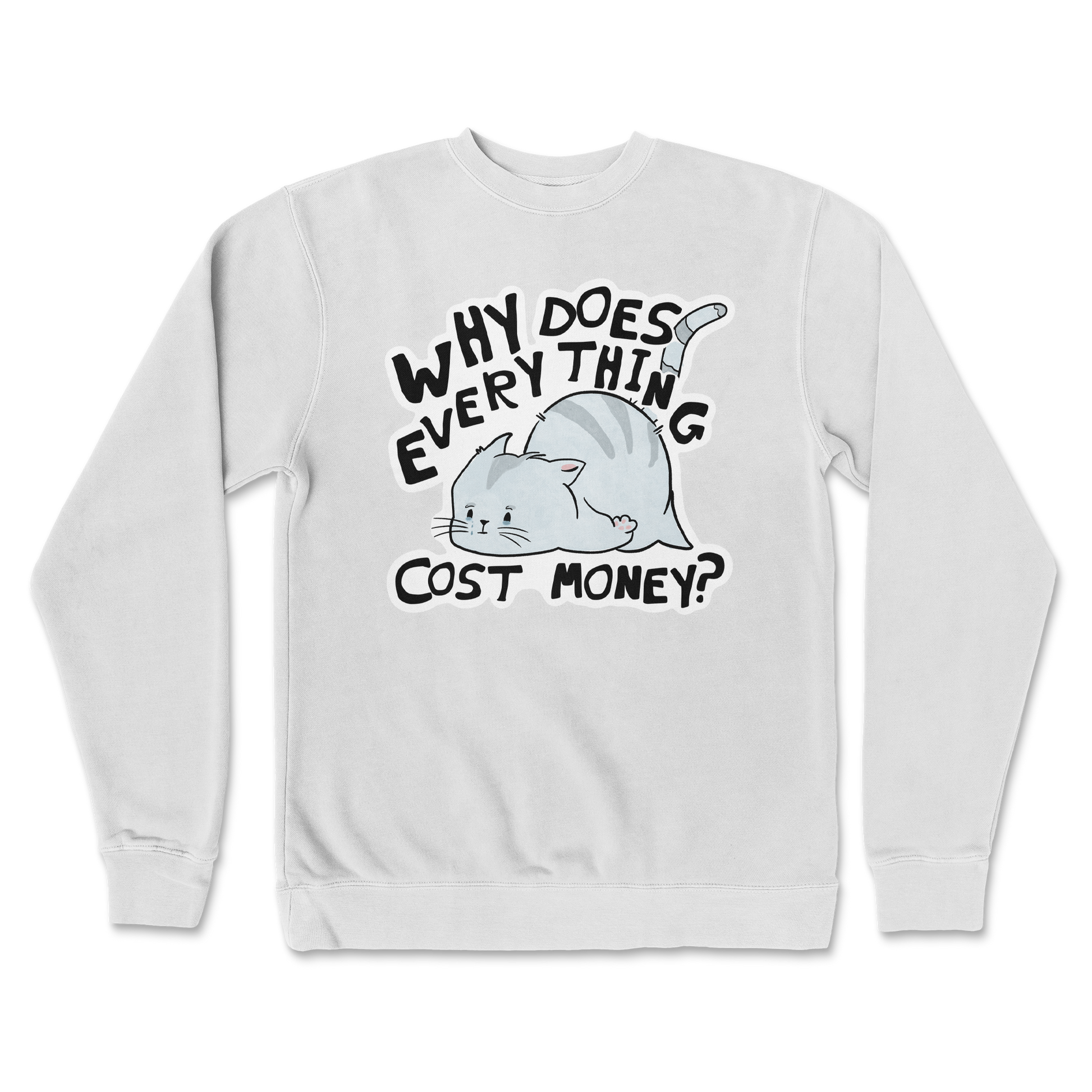 Independent Clothing Co. Crew Neck Broke Cat in White