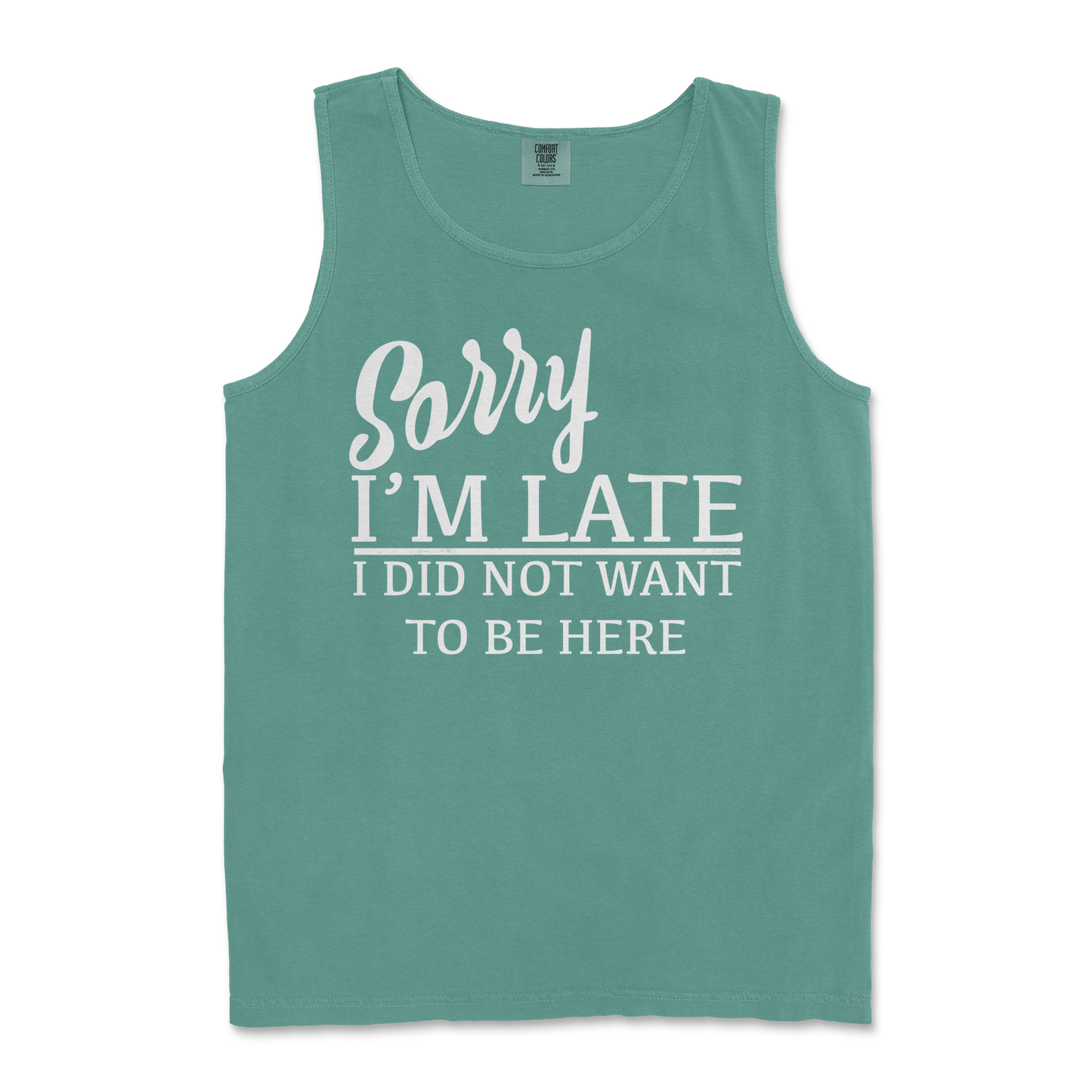 Comfort Colors Tank Top Late in Light-Green