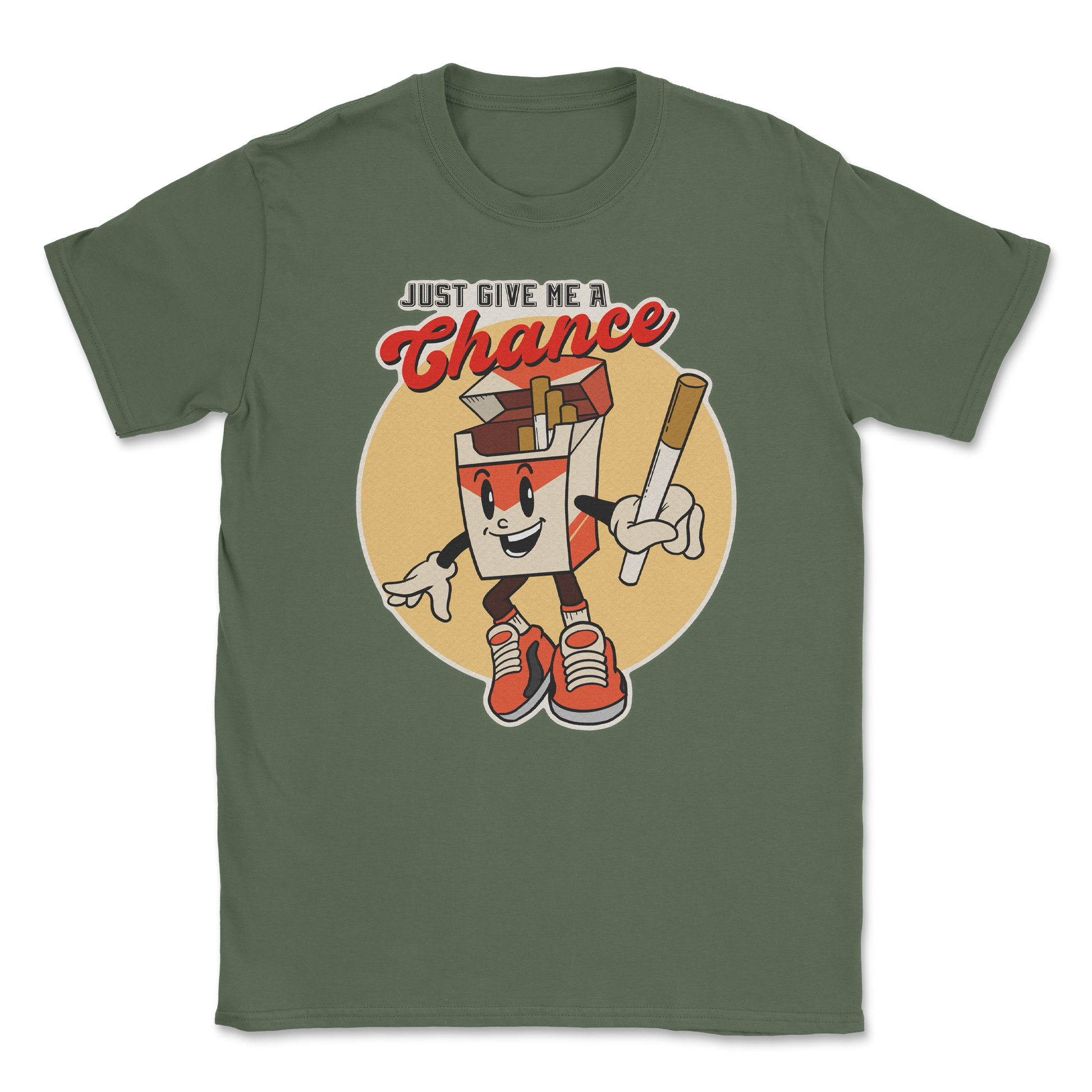 Heavy Blend T-Shirt Vintage Cigarette in Military Green