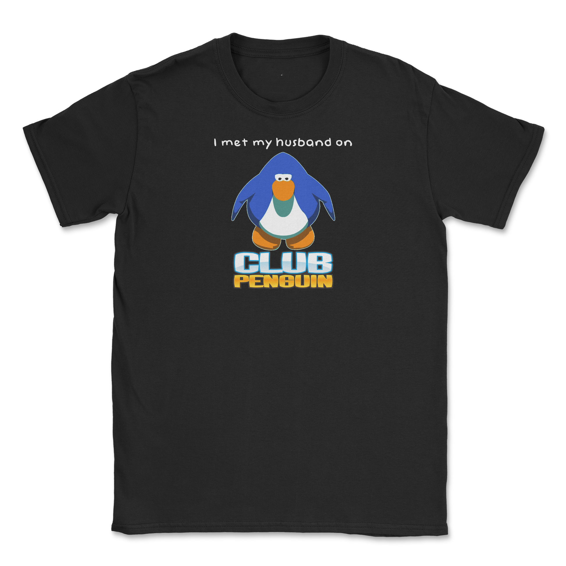 Gildan SoftStyle T-Shirt Club Penguin Husband  in Black