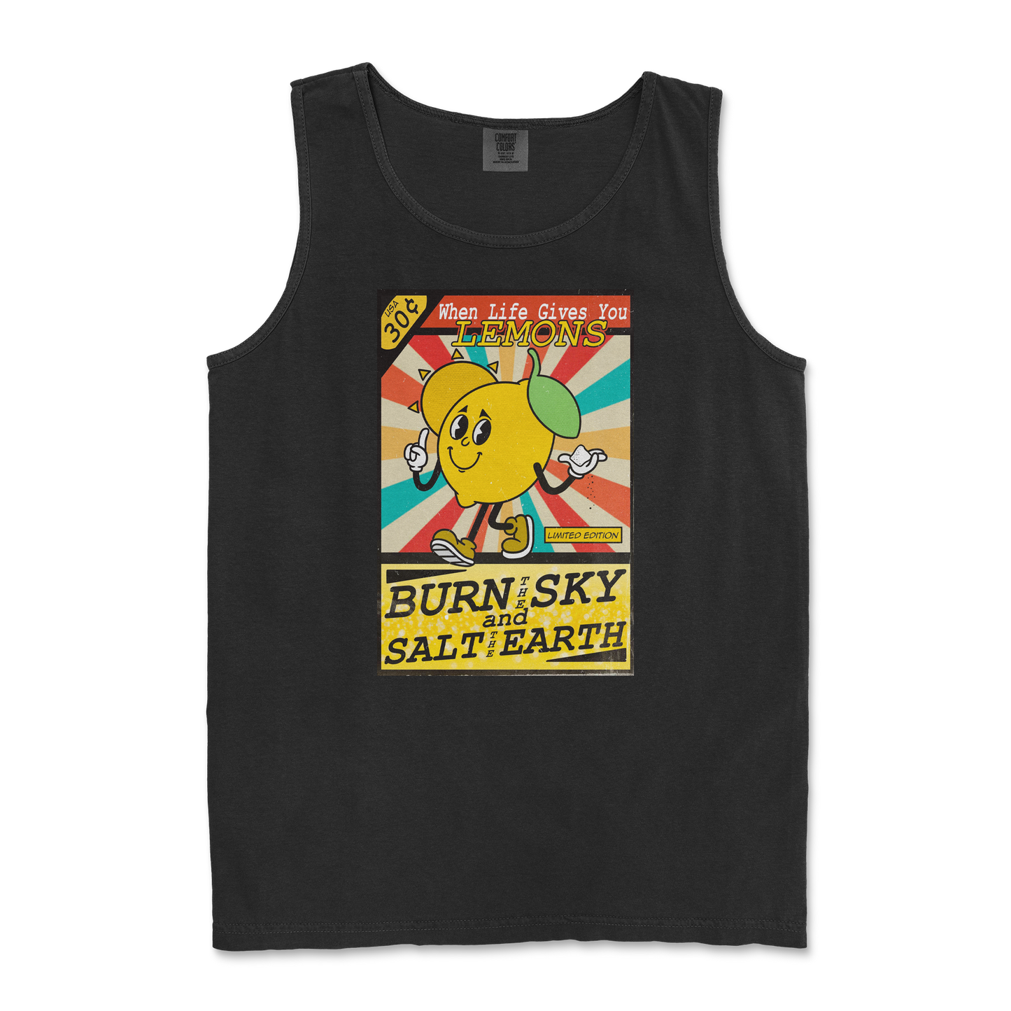 Comfort Colors Tank Top Life Gives You Lemons in Black
