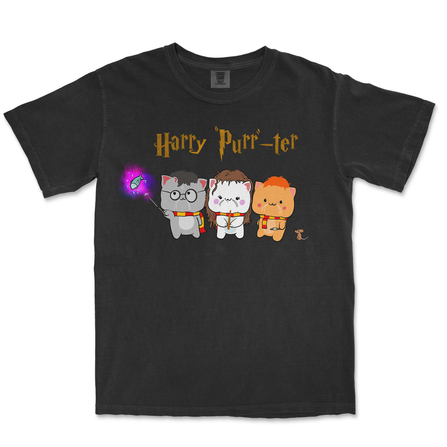 Comfort Colors T-Shirt Harry Purrter in Black
