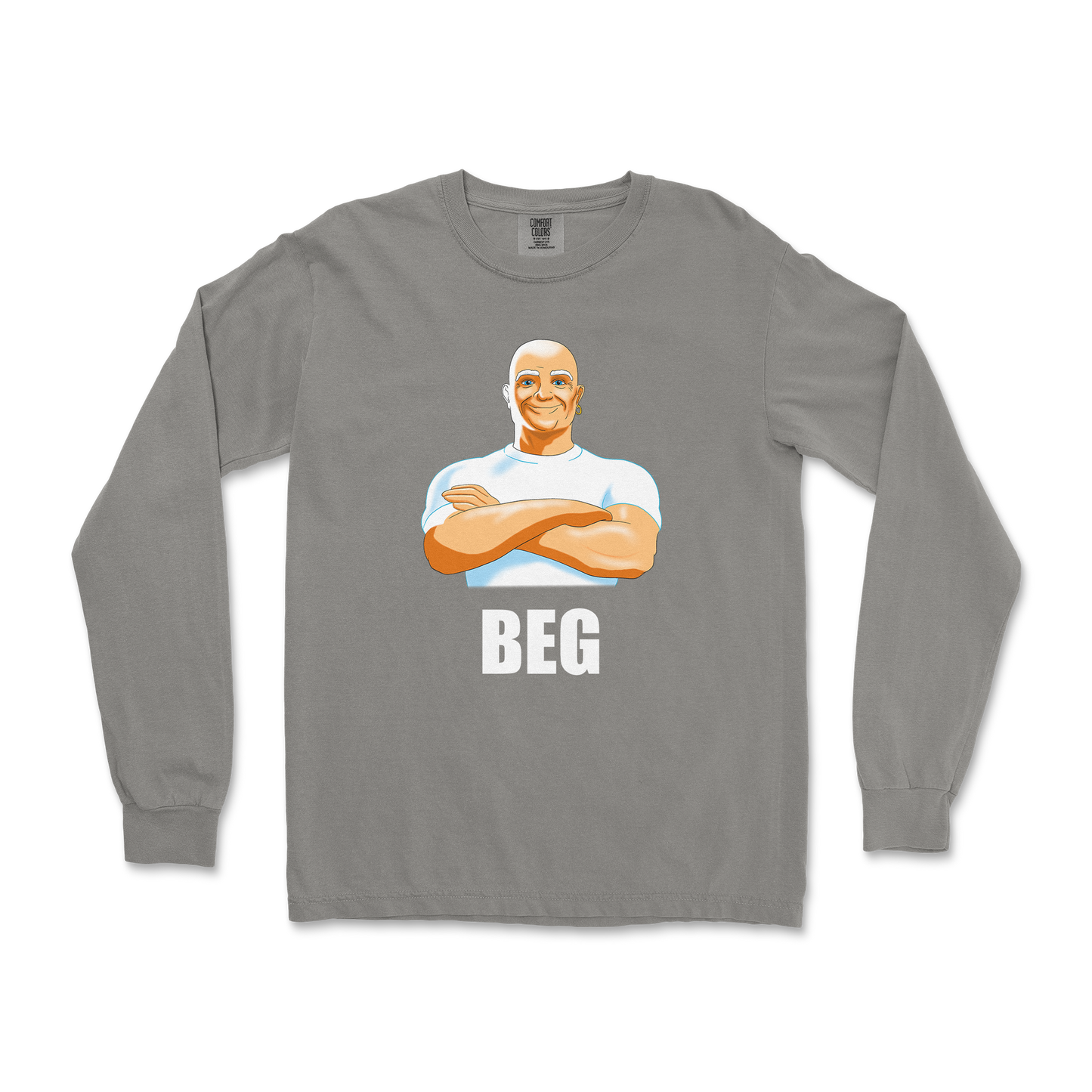 Comfort Colors Long Sleeve Beg in Grey
