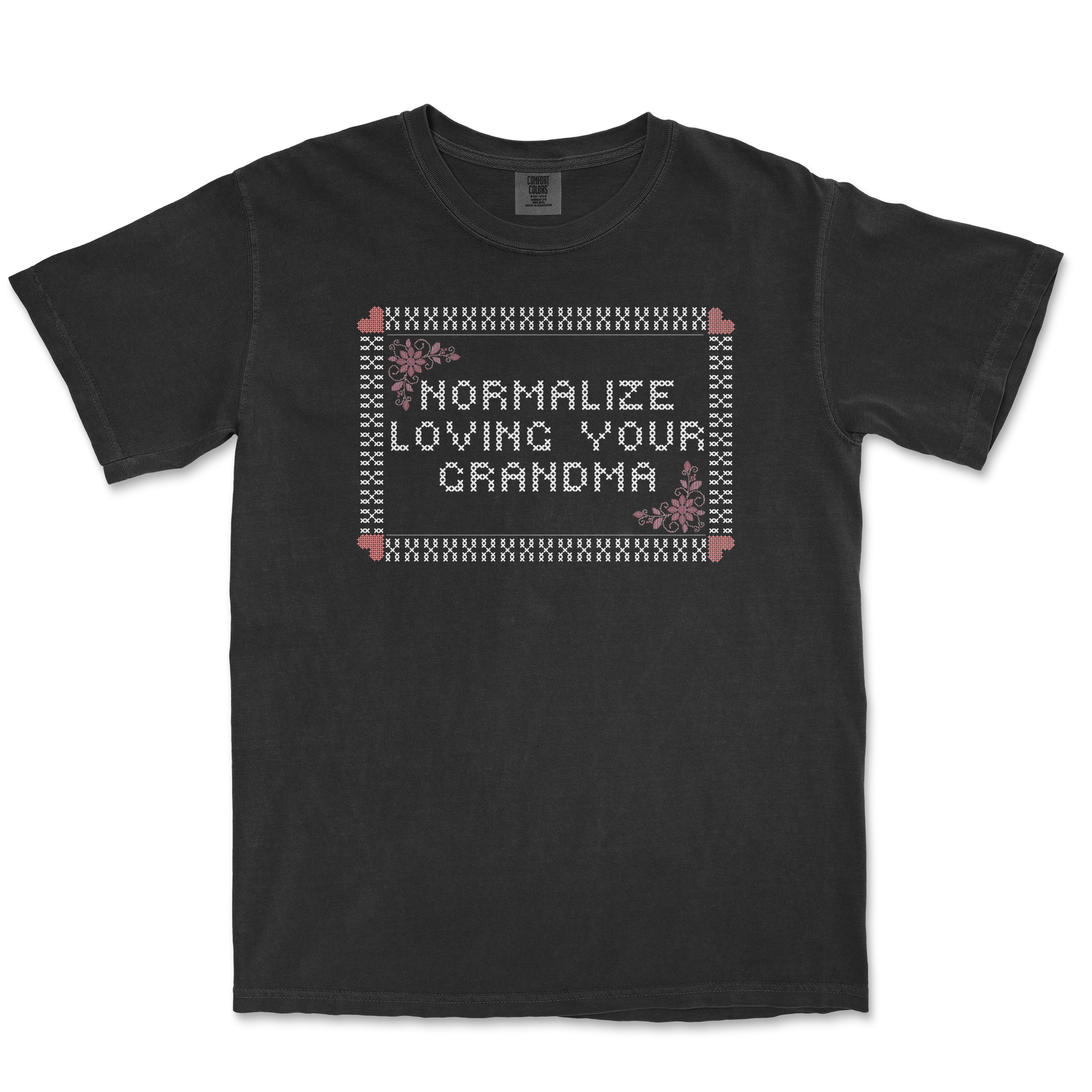 Comfort Colors T-Shirt Cross Stitch in Black