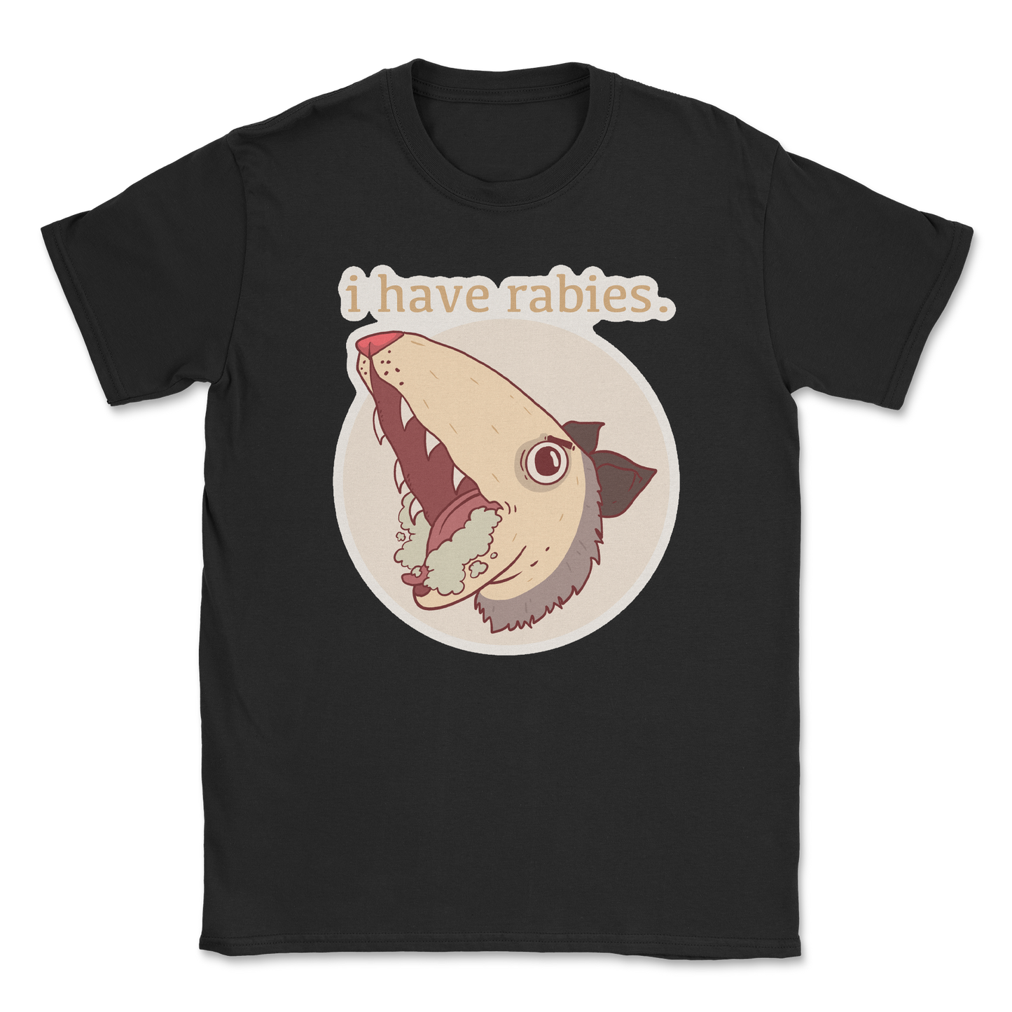 Heavy Blend T-Shirt I Have Rabies in Black