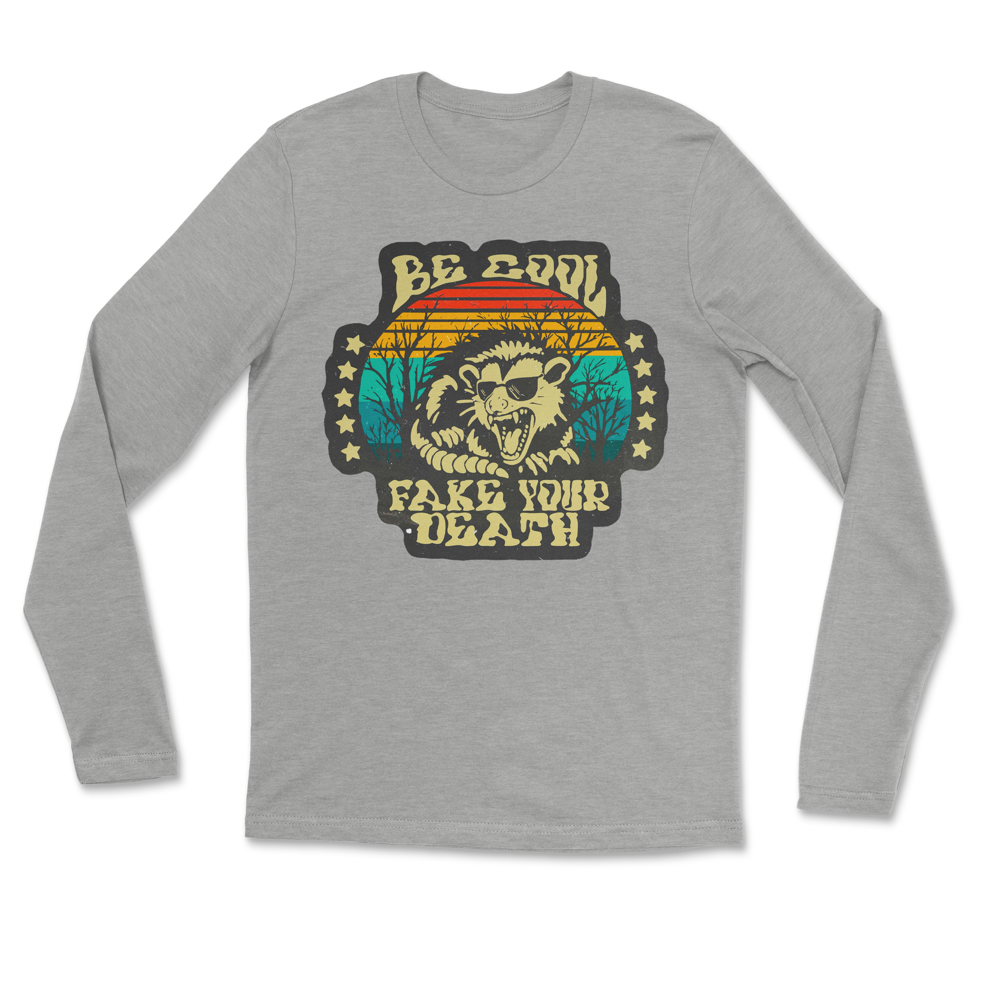 Heavy Blend Long Sleeve Fake Your Death in Grey Heather