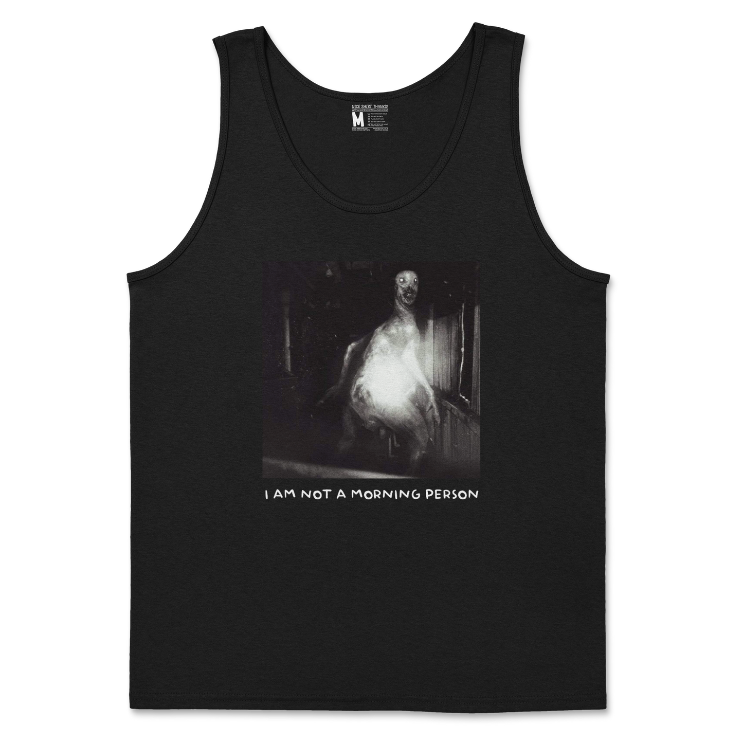 Gildan SoftStyle Tank Top Not A Morning Person in Black