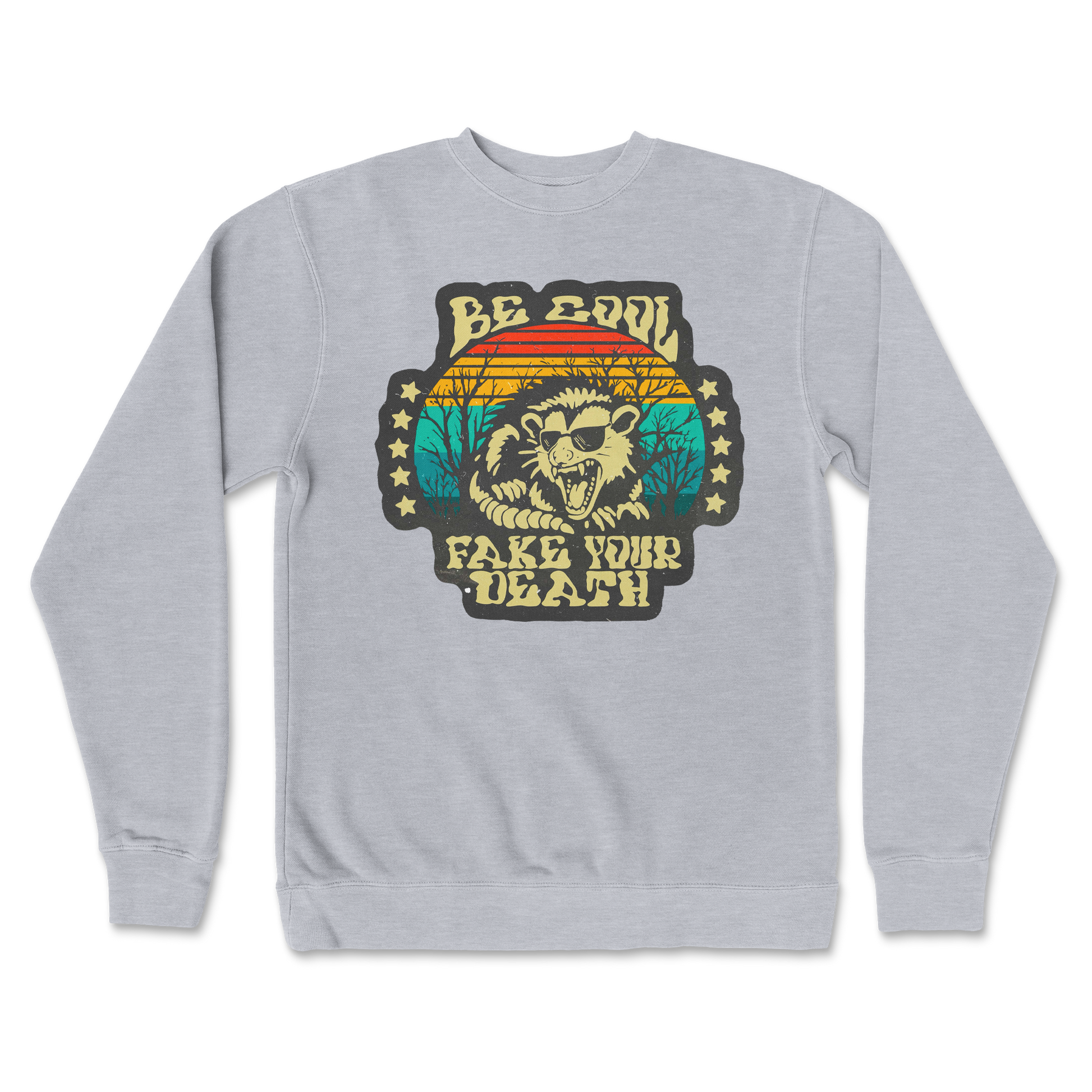 Independent Clothing Co. Crew Neck Fake Your Death in Grey Heather