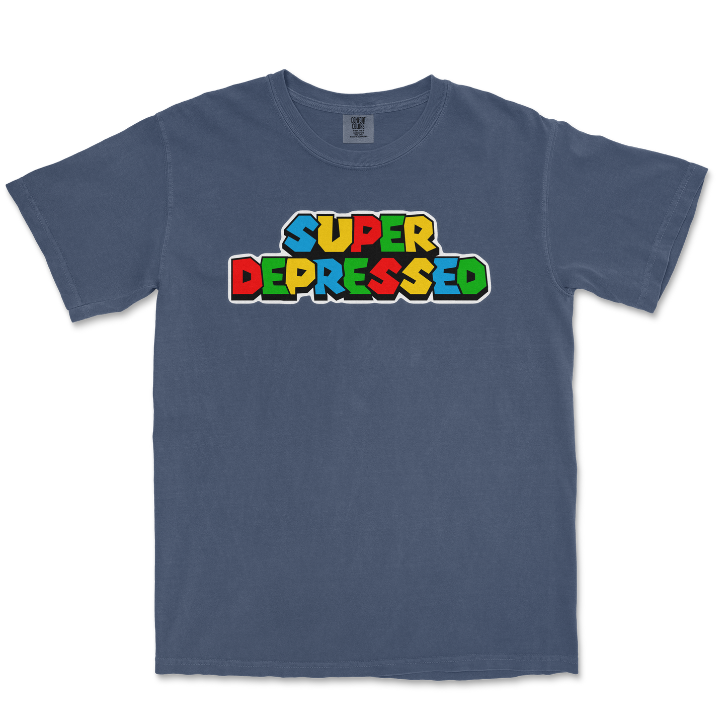 Comfort Colors T-Shirt Super Depressed in Midnight