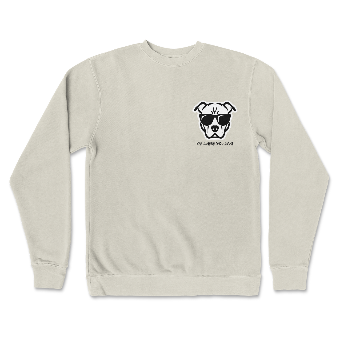 Independent Clothing Co. Crew Neck Pee Where You Want in Bone