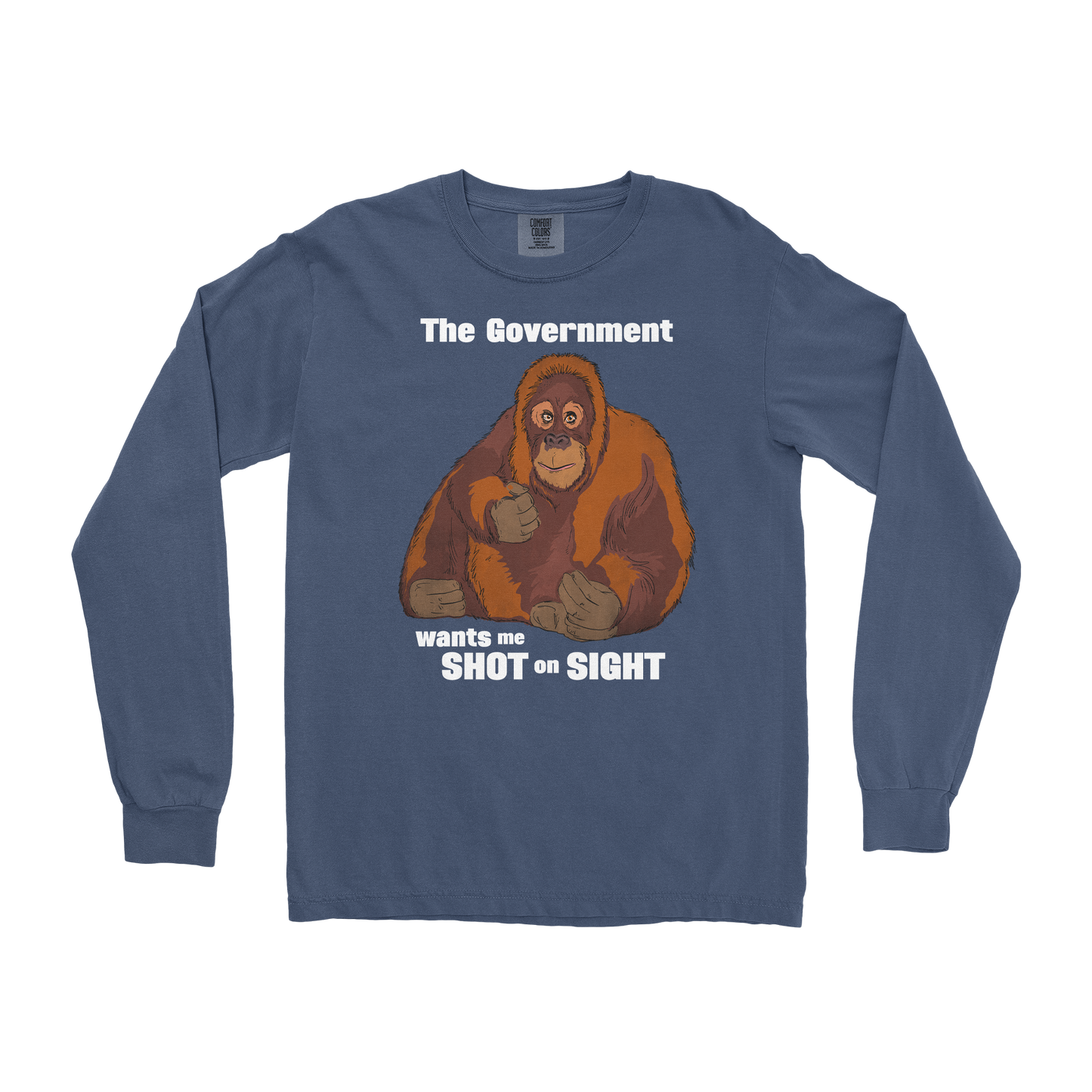 Comfort Colors Long Sleeve The Government Hates Me in Midnight