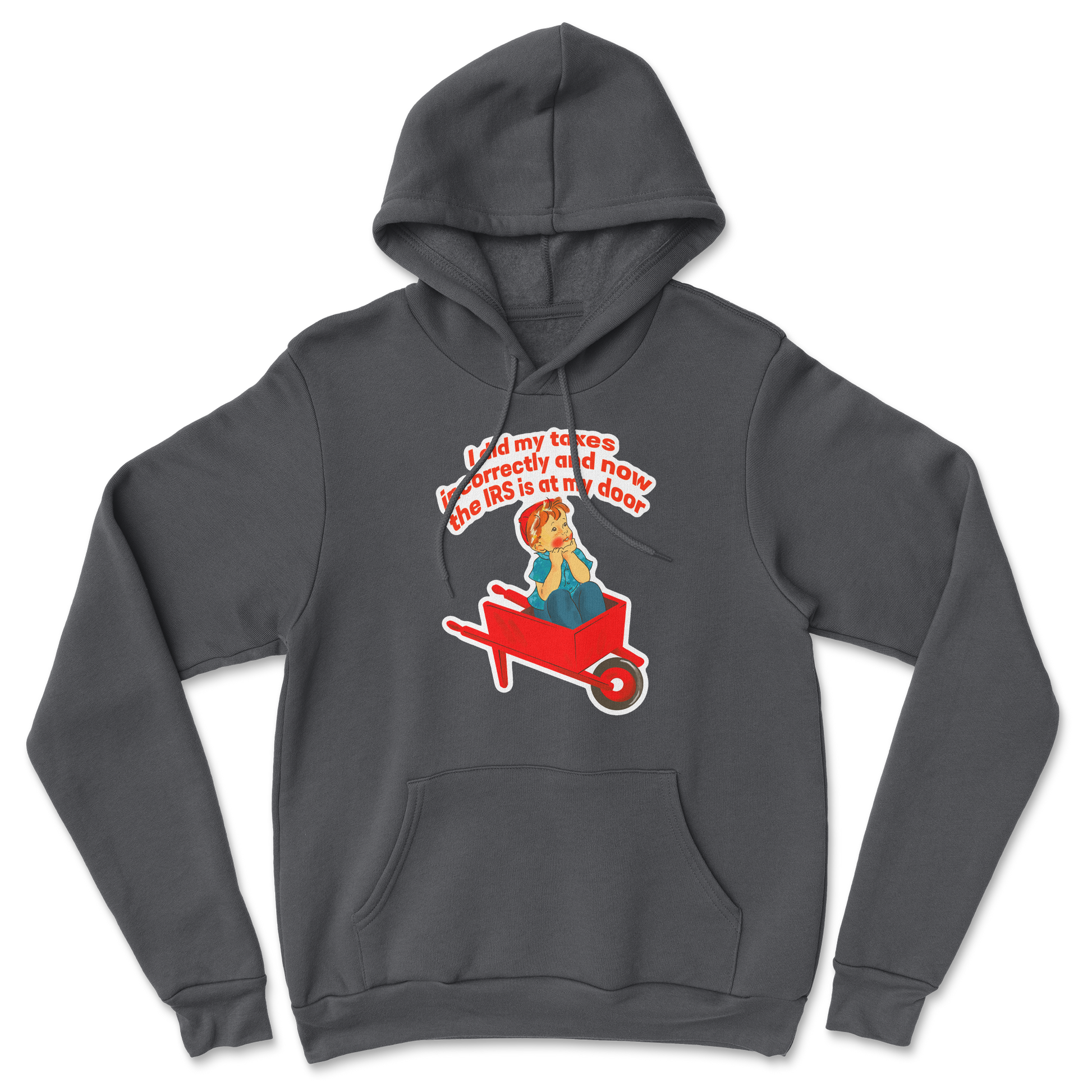 Heavy Blend Hoodie Here Comes the IRS in Black