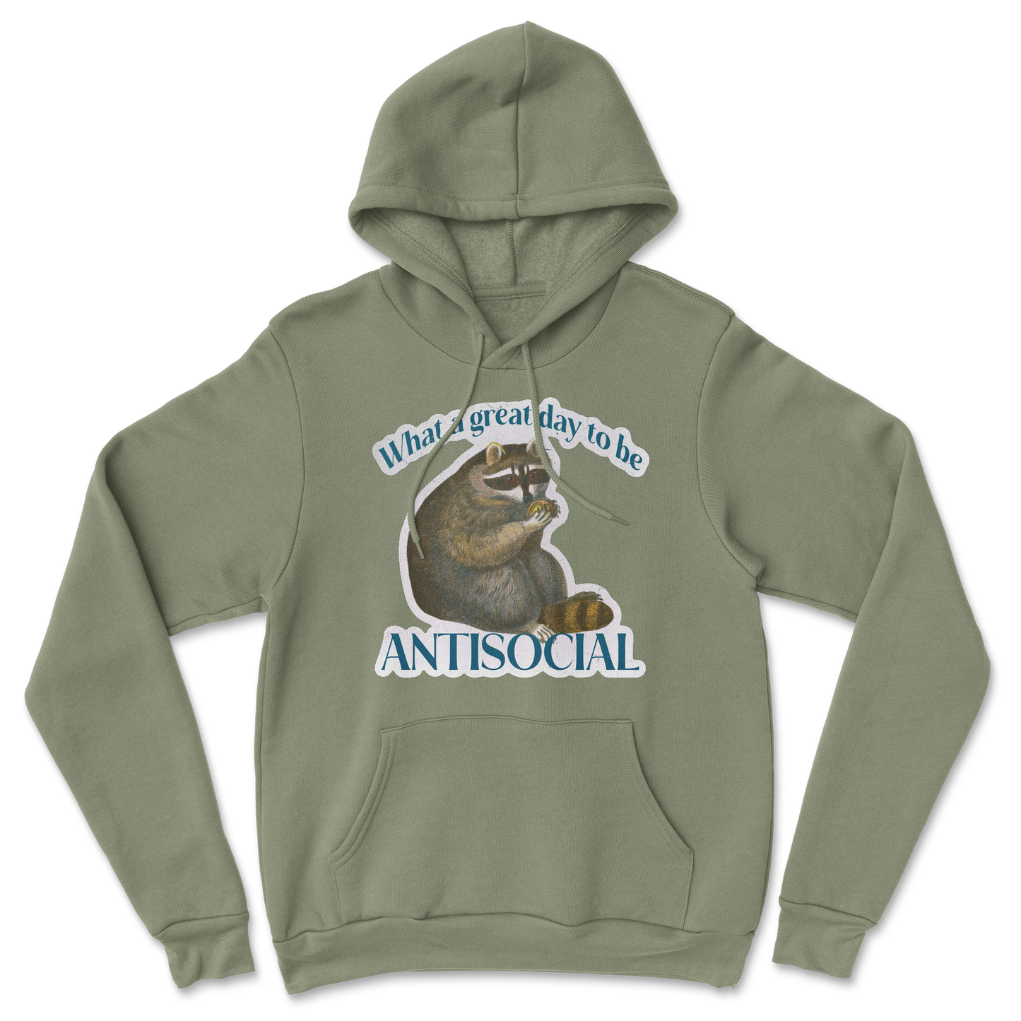 Heavy Blend Hoodie Antisocial in Military Green