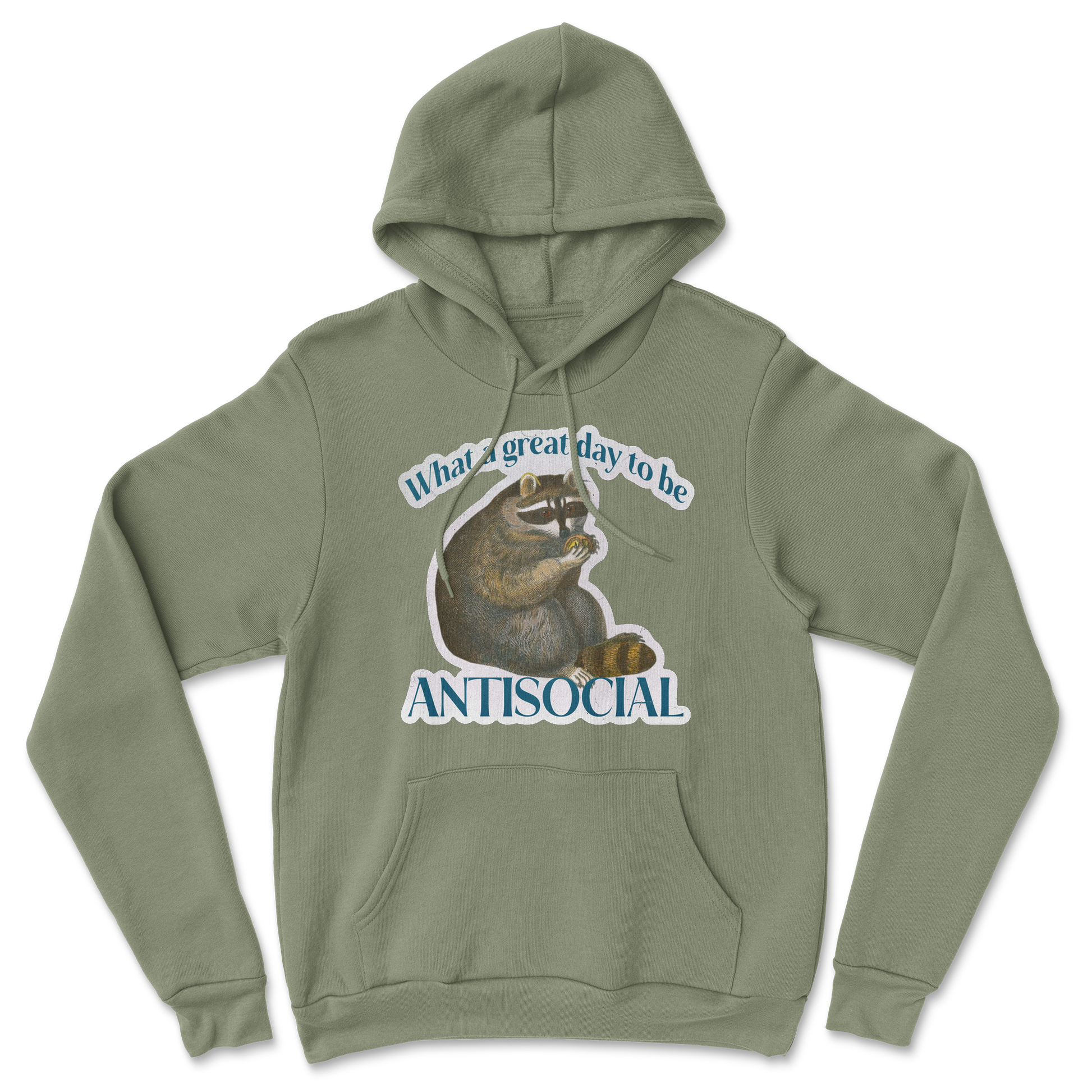 Heavy Blend Hoodie Antisocial in Military Green
