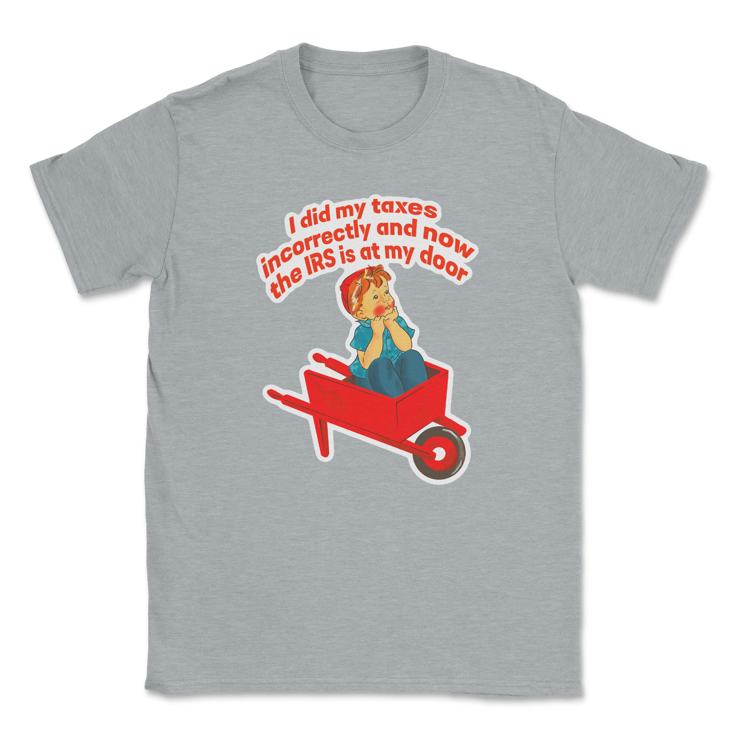 Heavy Blend T-Shirt Here Comes the IRS in Sports Grey