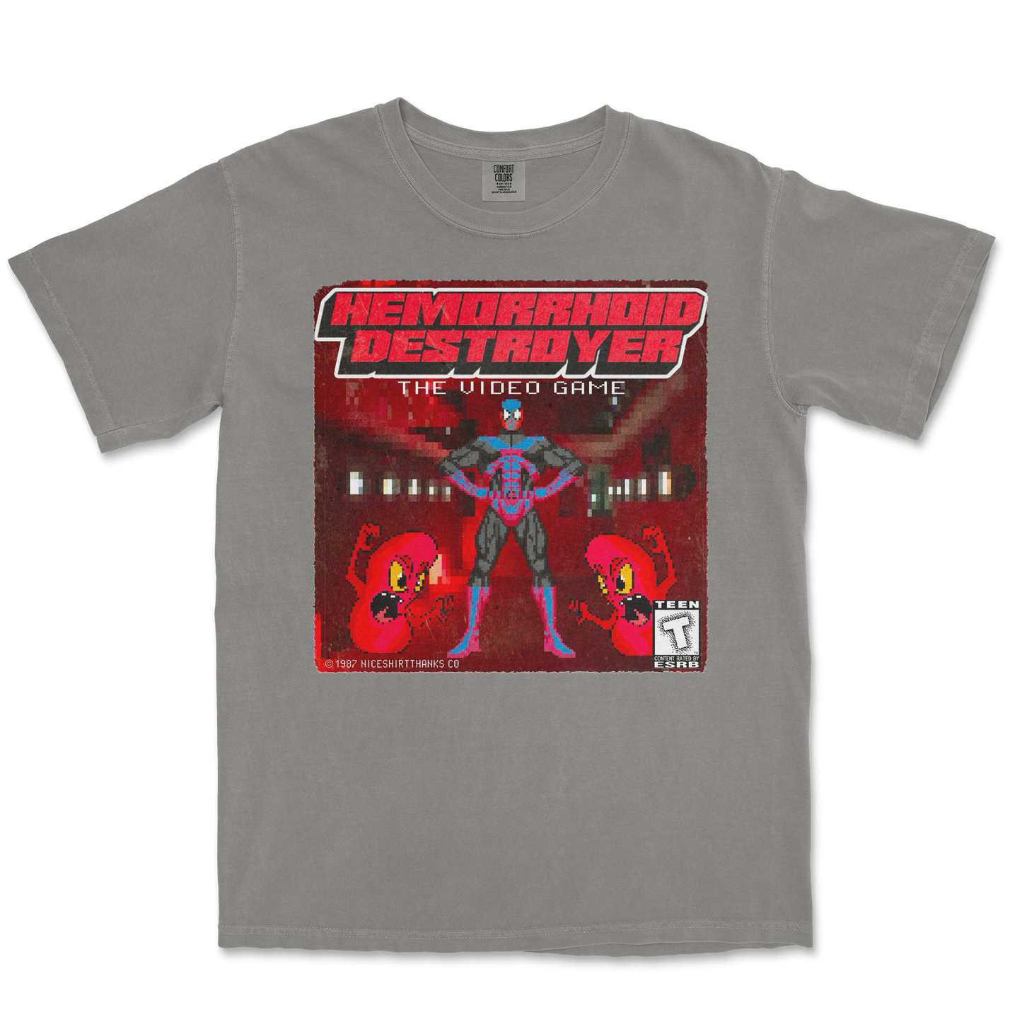 Comfort Colors T-Shirt Hemorrhoid Destroyer in Grey