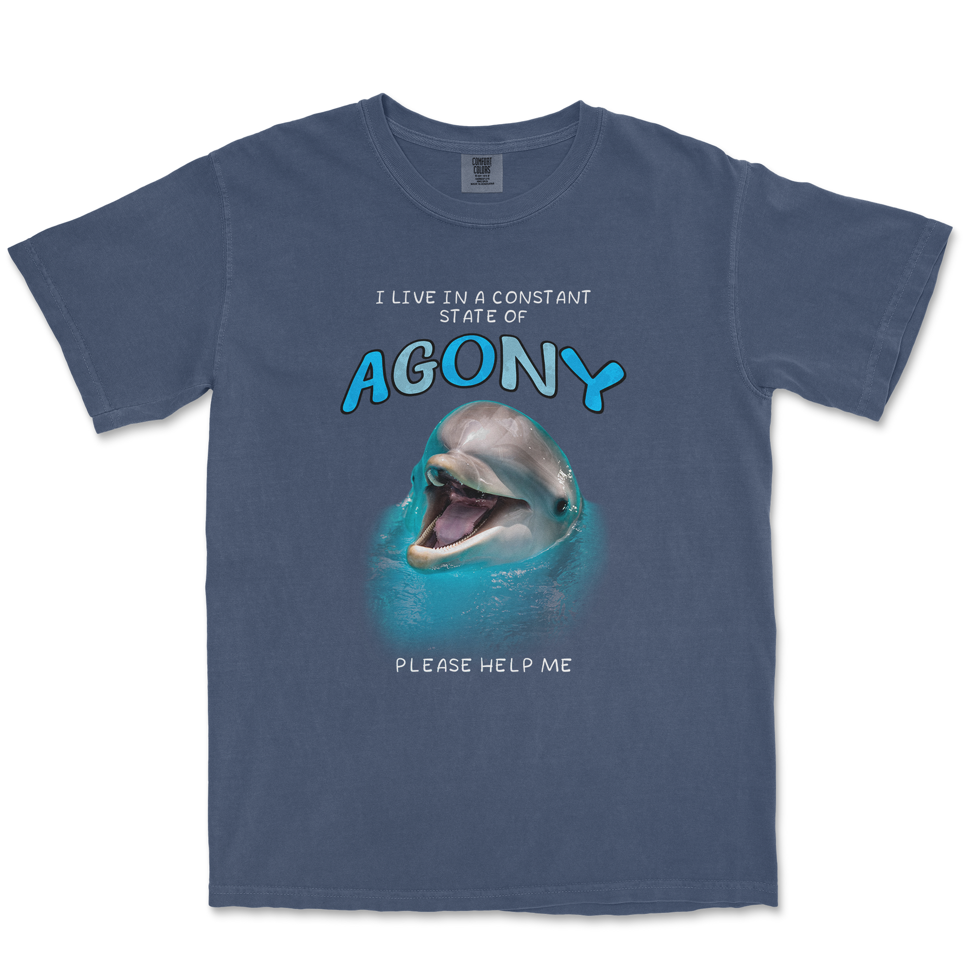 Comfort Colors T-Shirt Agony Dolphin in Midnight