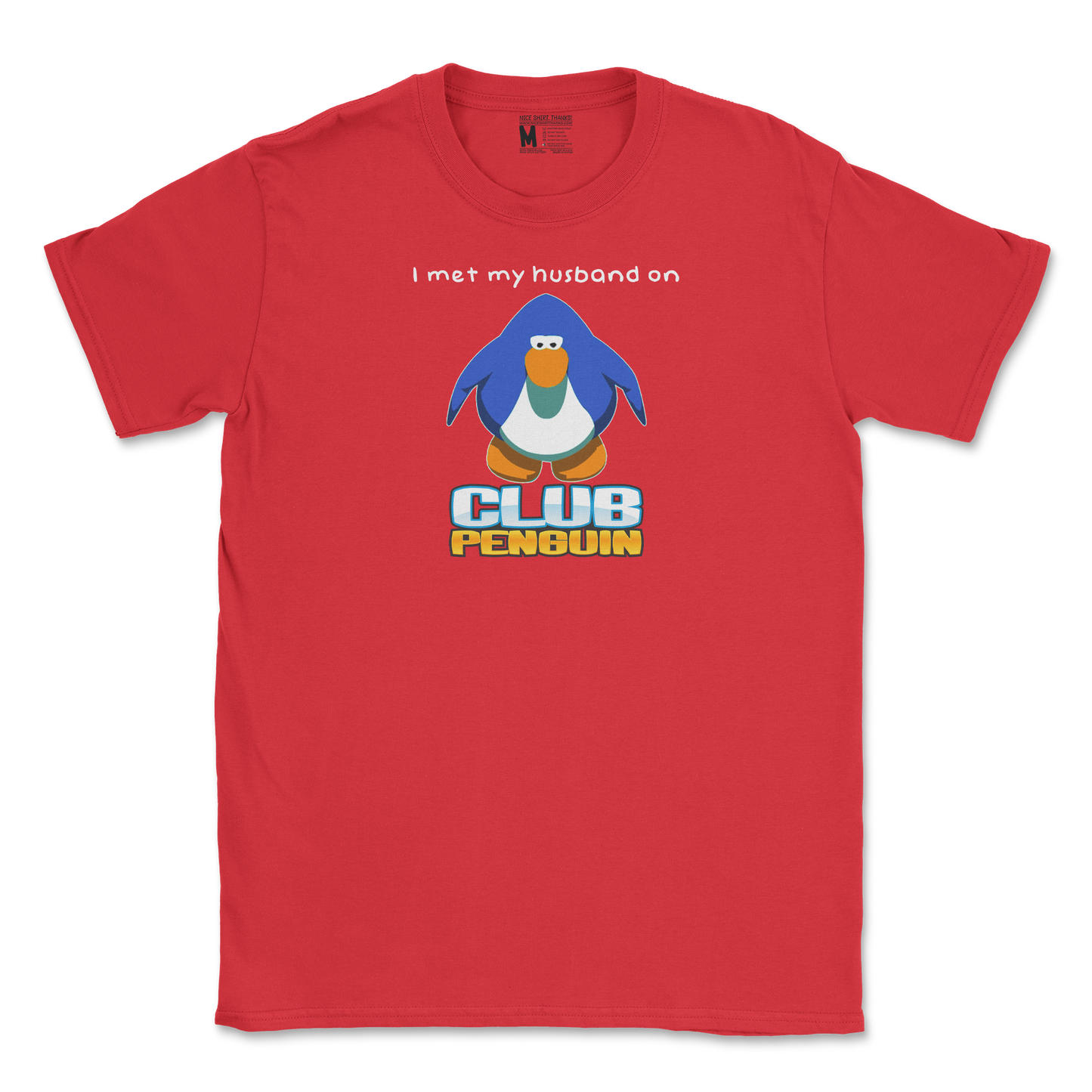 Gildan SoftStyle T-Shirt Club Penguin Husband  in Red