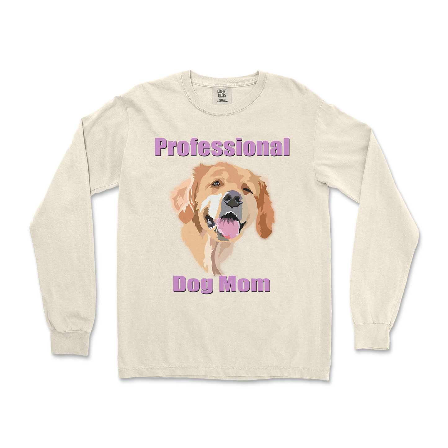 Comfort Colors Long Sleeve Dog Mom in Ivory
