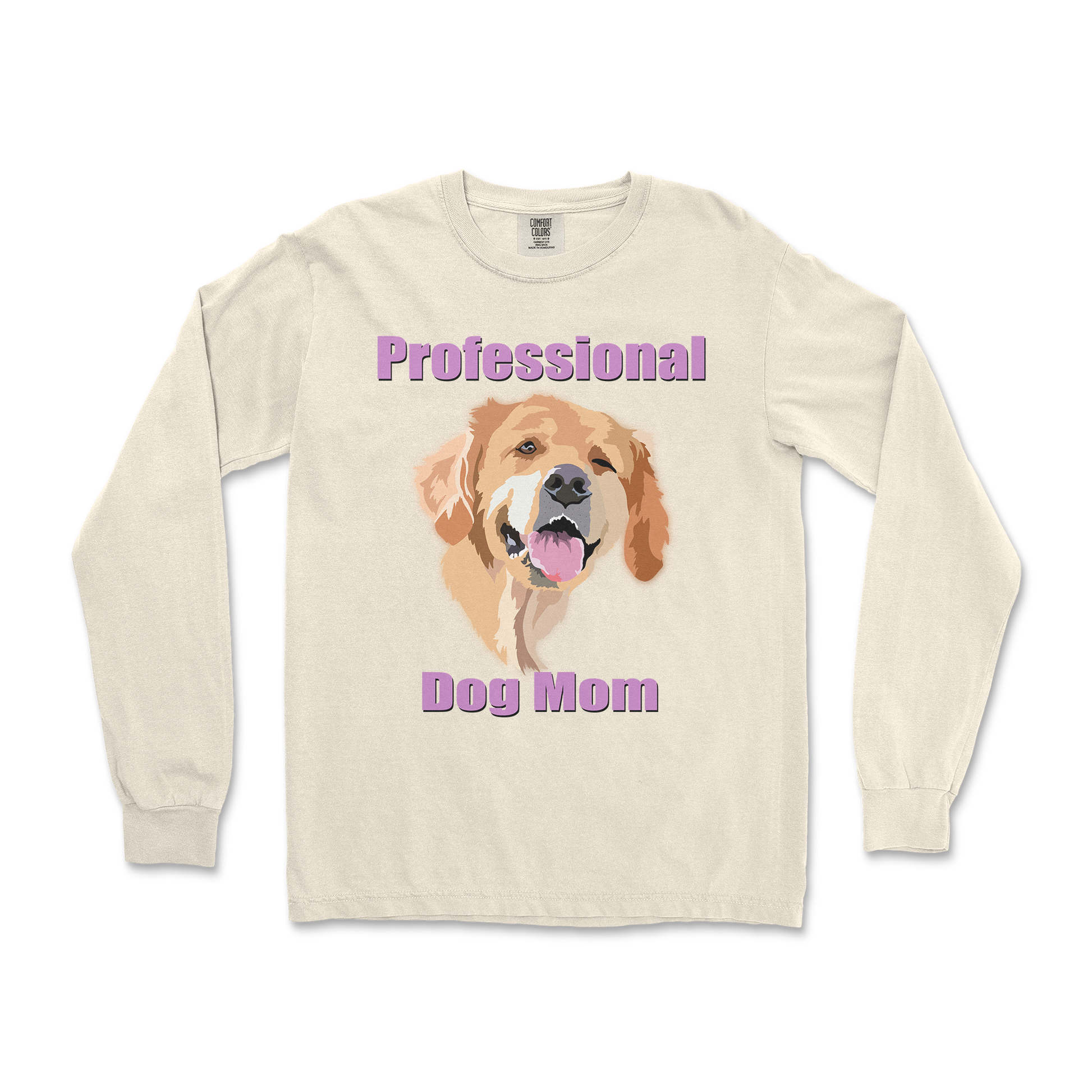 Comfort Colors Long Sleeve Dog Mom in Ivory
