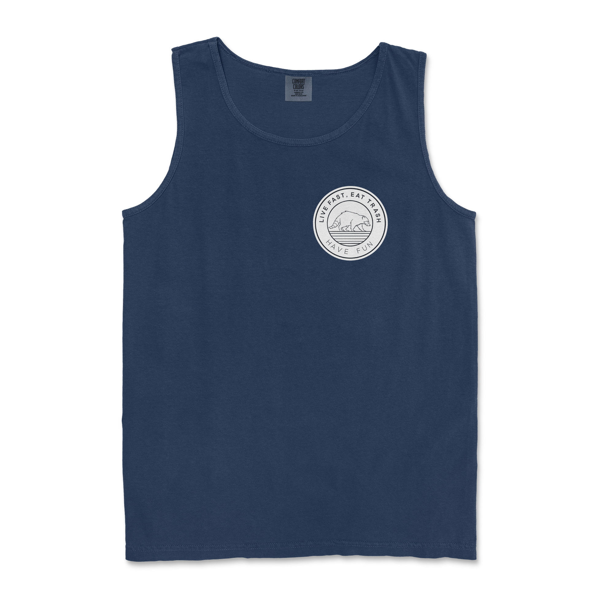 Comfort Colors Tank Top Raccoon Logo  in True-Navy