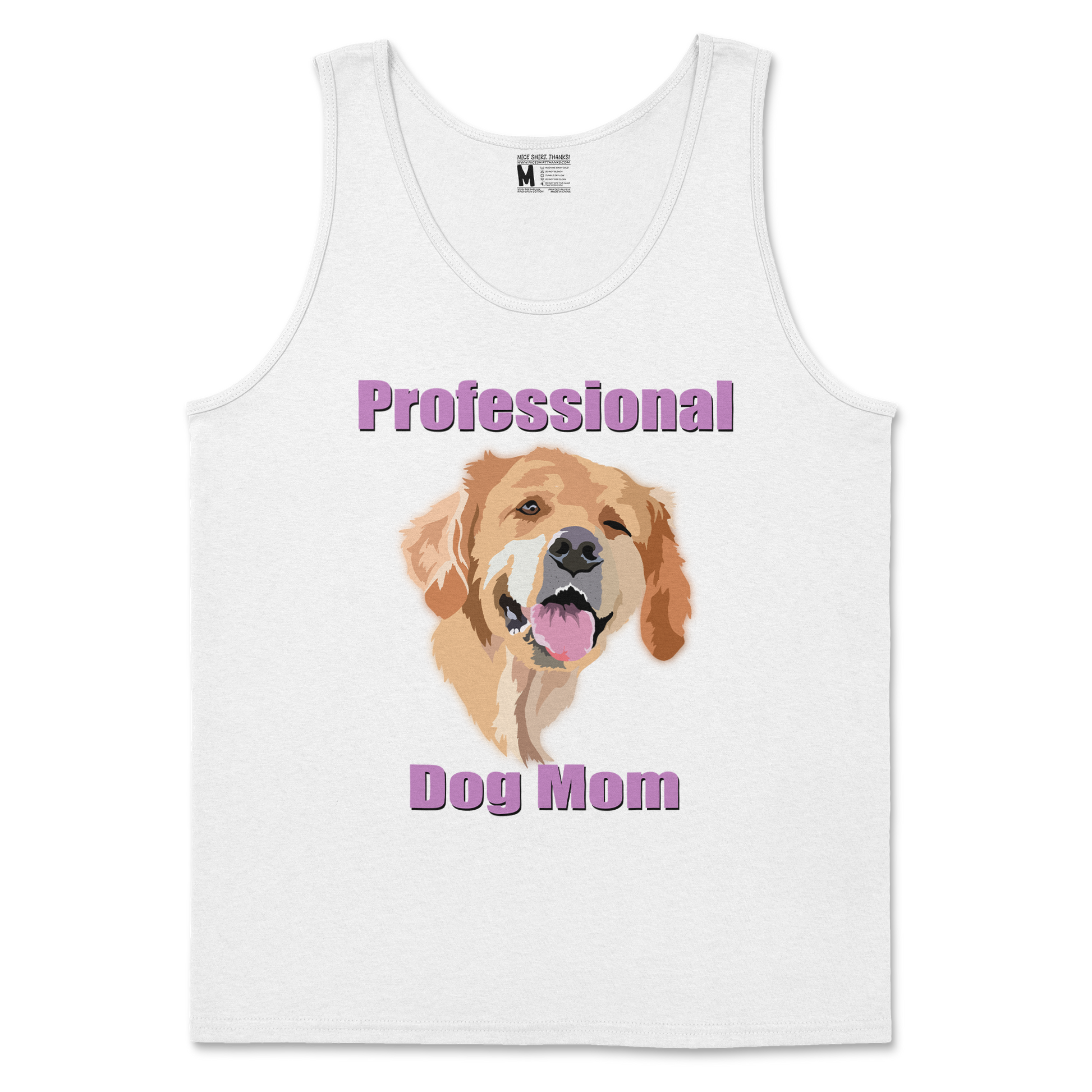 Gildan SoftStyle Tank Top Dog Mom in White
