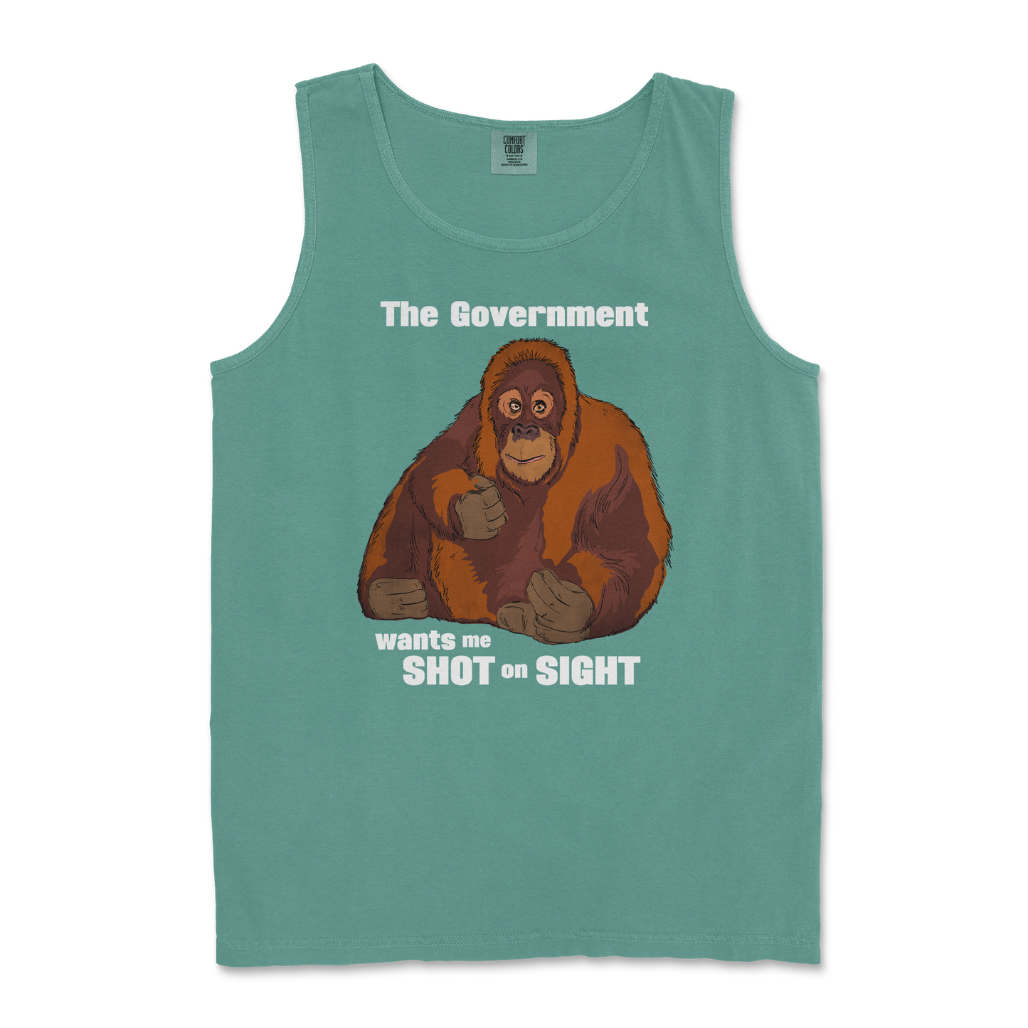 Comfort Colors Tank Top The Government Hates Me in Light-Green