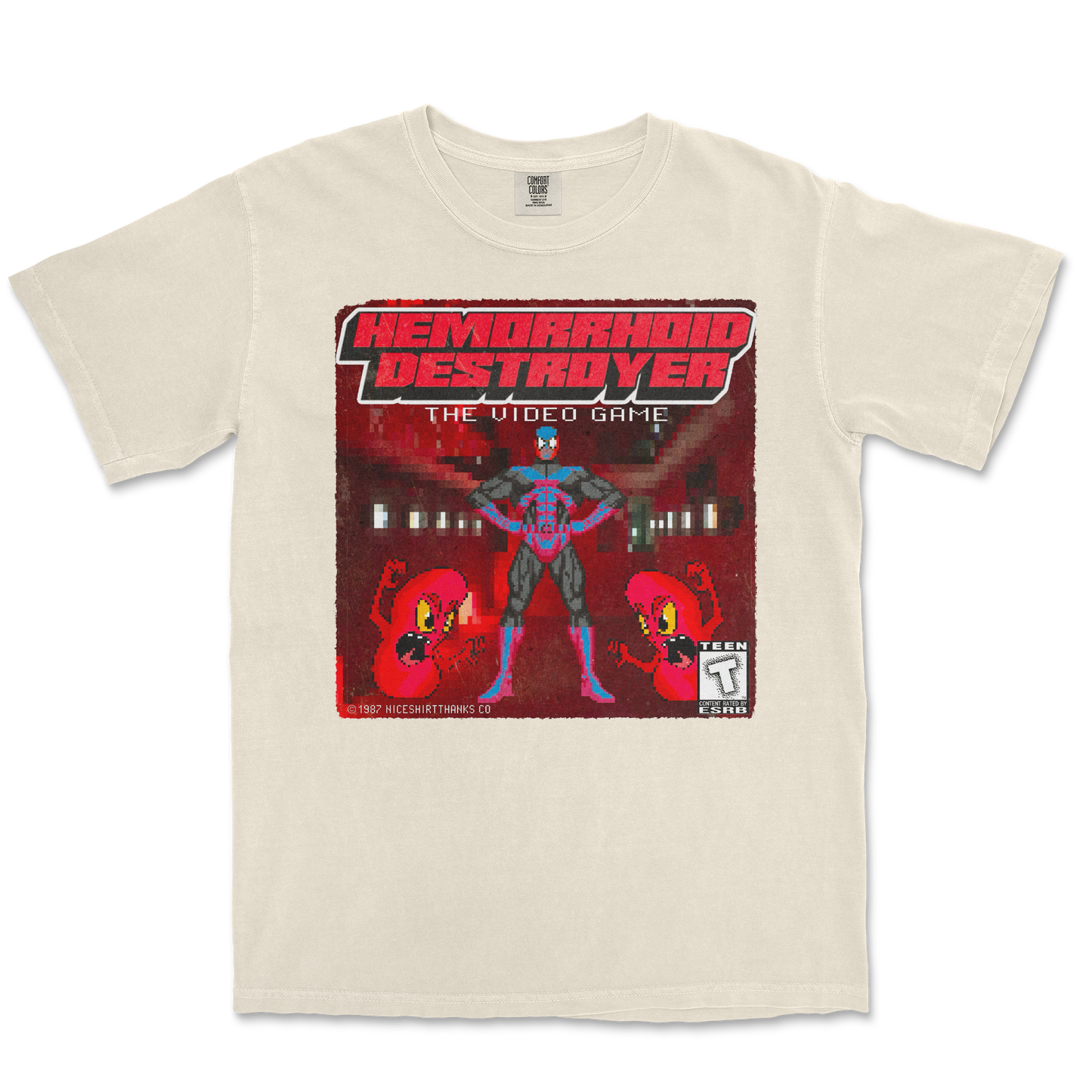 Comfort Colors T-Shirt Hemorrhoid Destroyer in Ivory