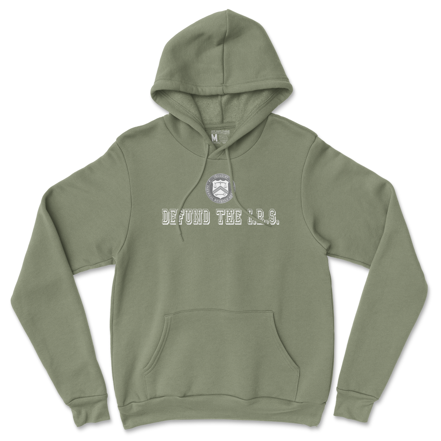Gildan SoftStyle Hoodie Defund The I.R.S. in Military Green