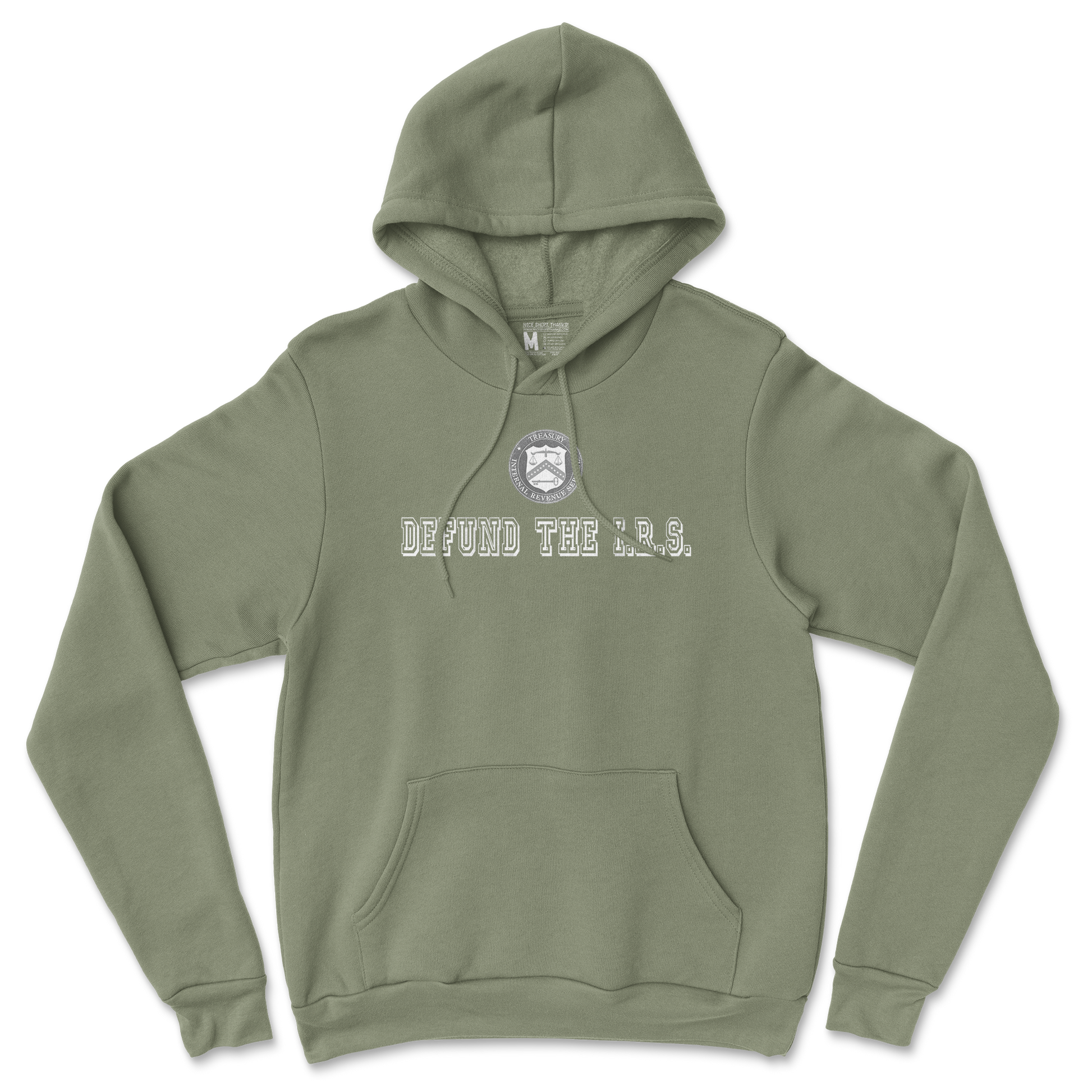 Gildan SoftStyle Hoodie Defund The I.R.S. in Military Green