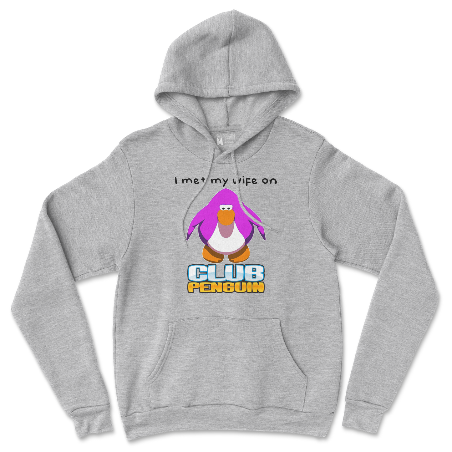 Gildan SoftStyle Hoodie Club Penguin Wife  in Grey-Heather