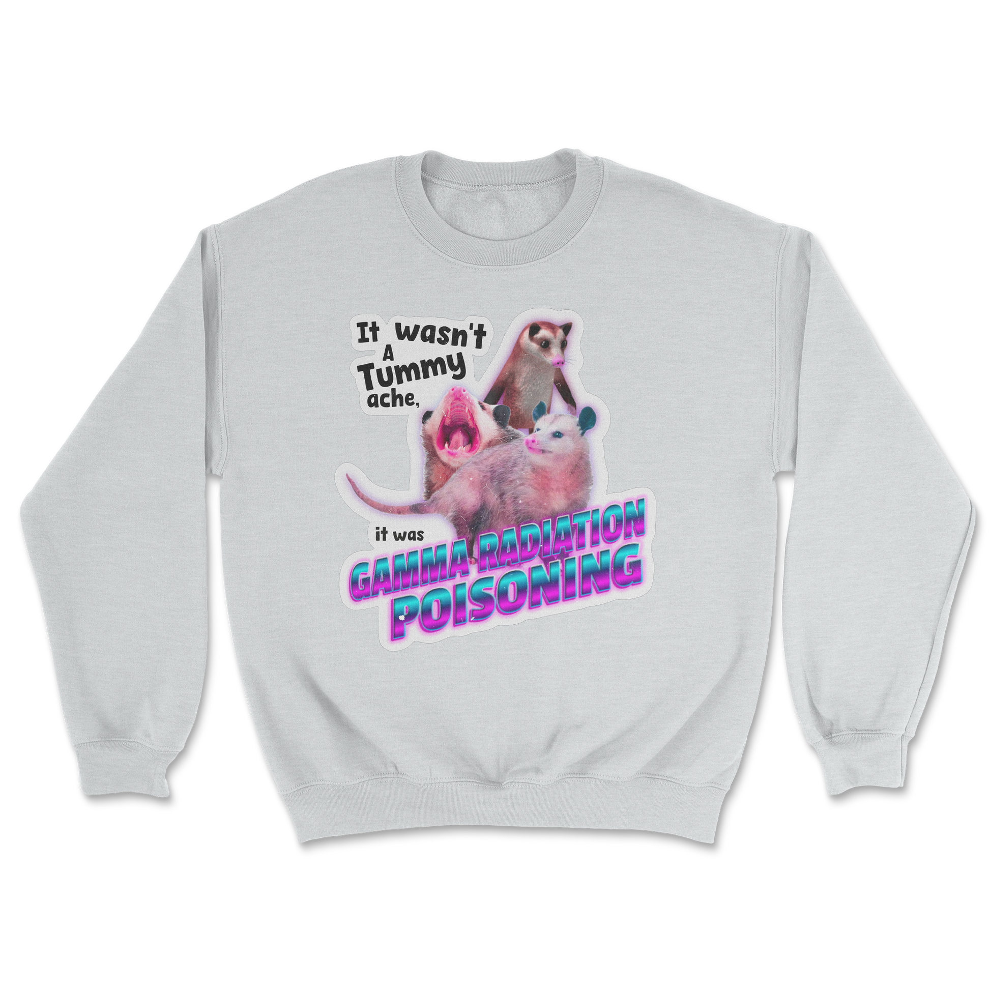 The Nice Shirt Crew Neck Possum Radiation  in Sports-Grey