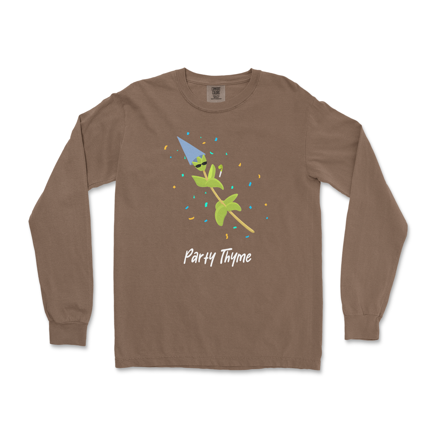 Comfort Colors Long Sleeve Party Thyme in Espresso
