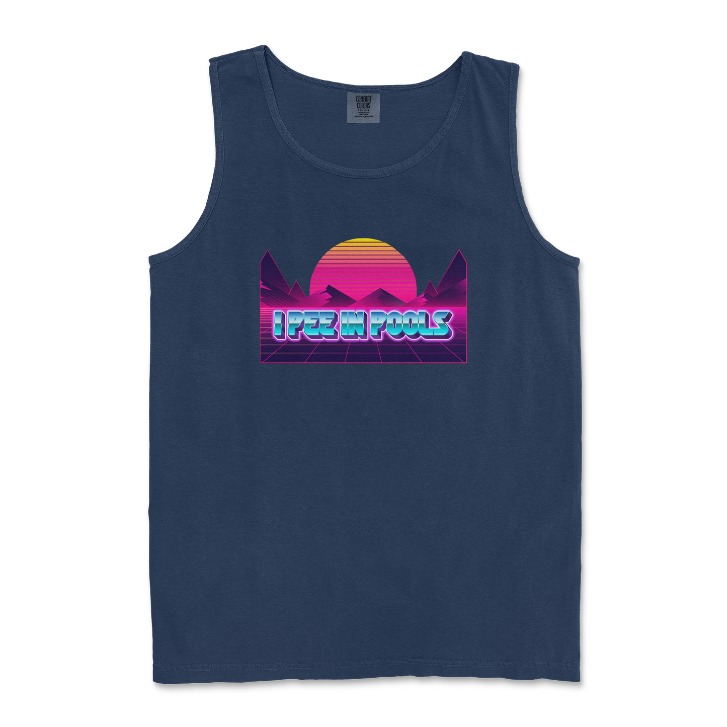 Comfort Colors Tank Top I Pee in Pools in True-Navy
