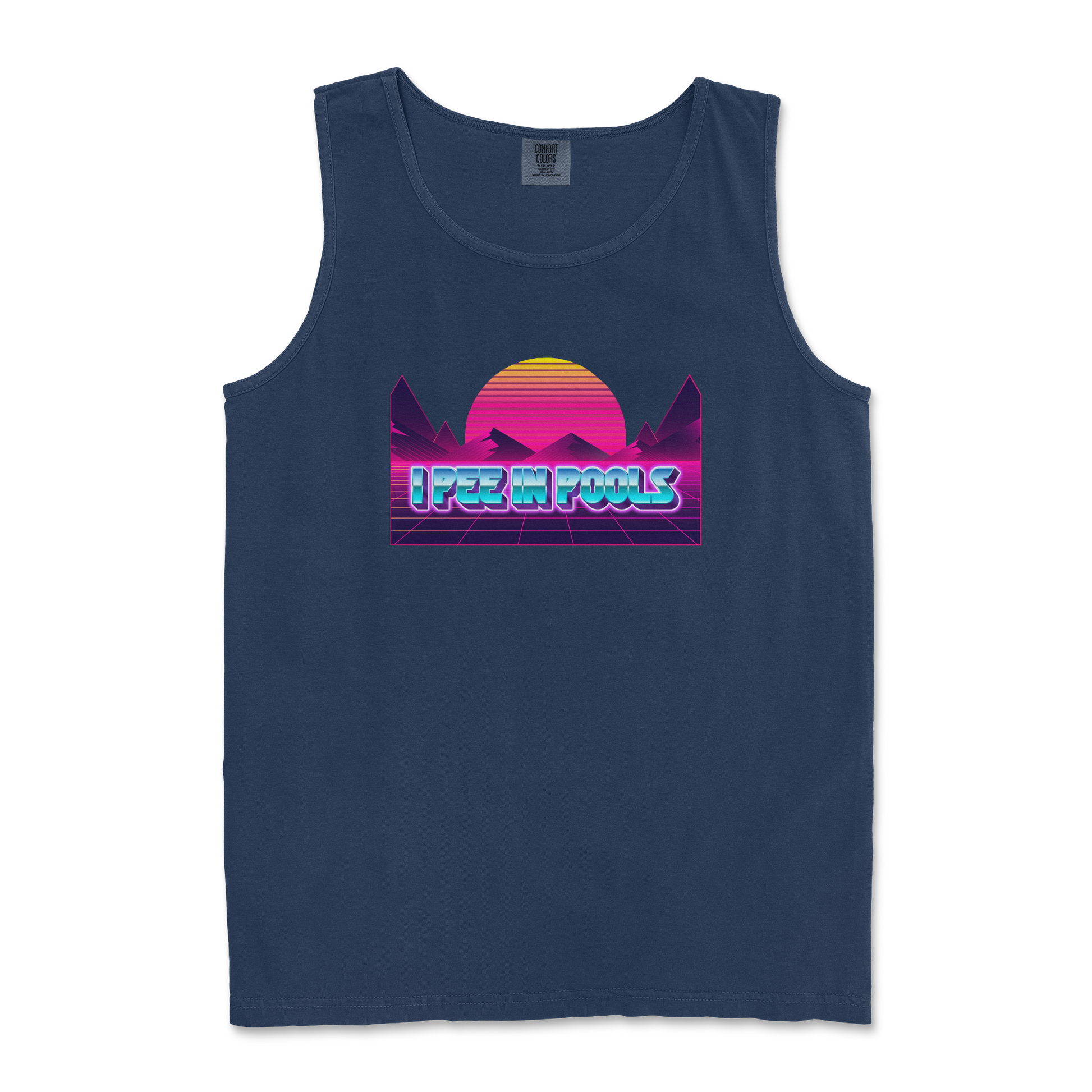 Comfort Colors Tank Top I Pee in Pools in True-Navy