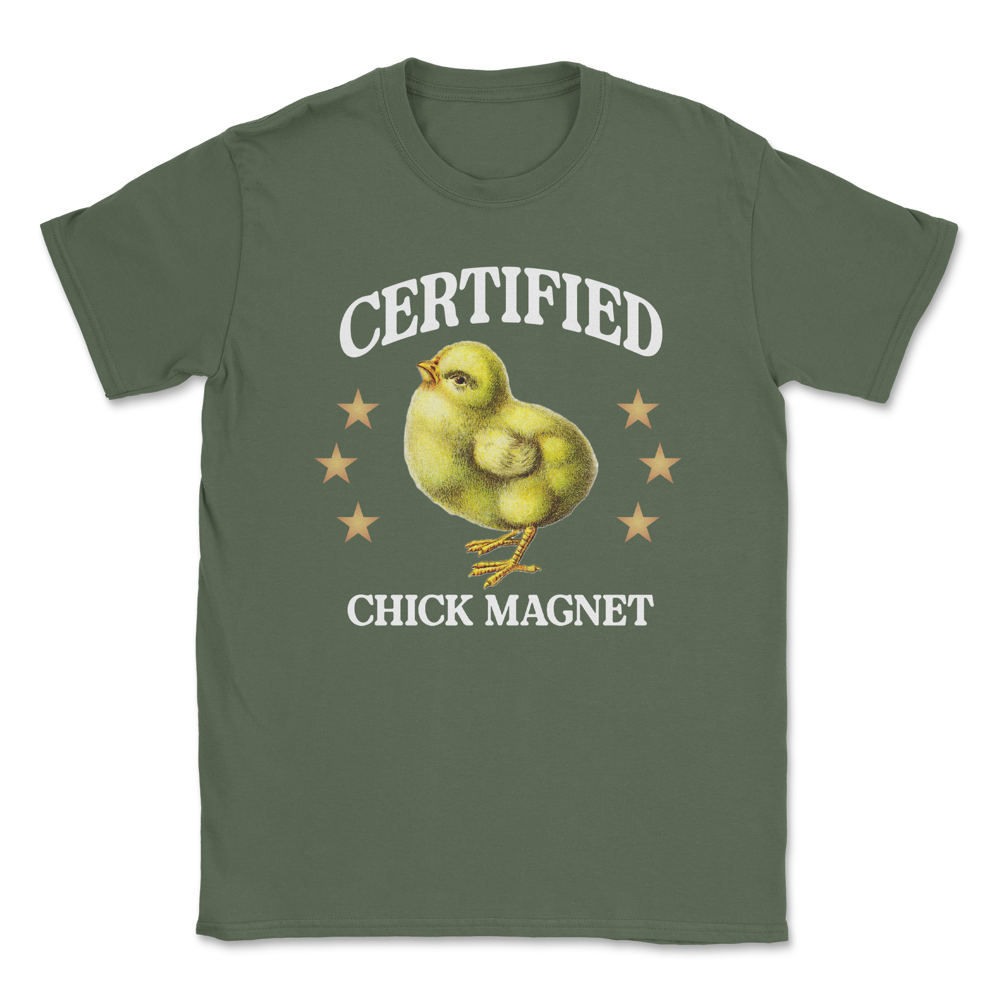 Heavy Blend T-Shirt Chick Magnet in Military Green