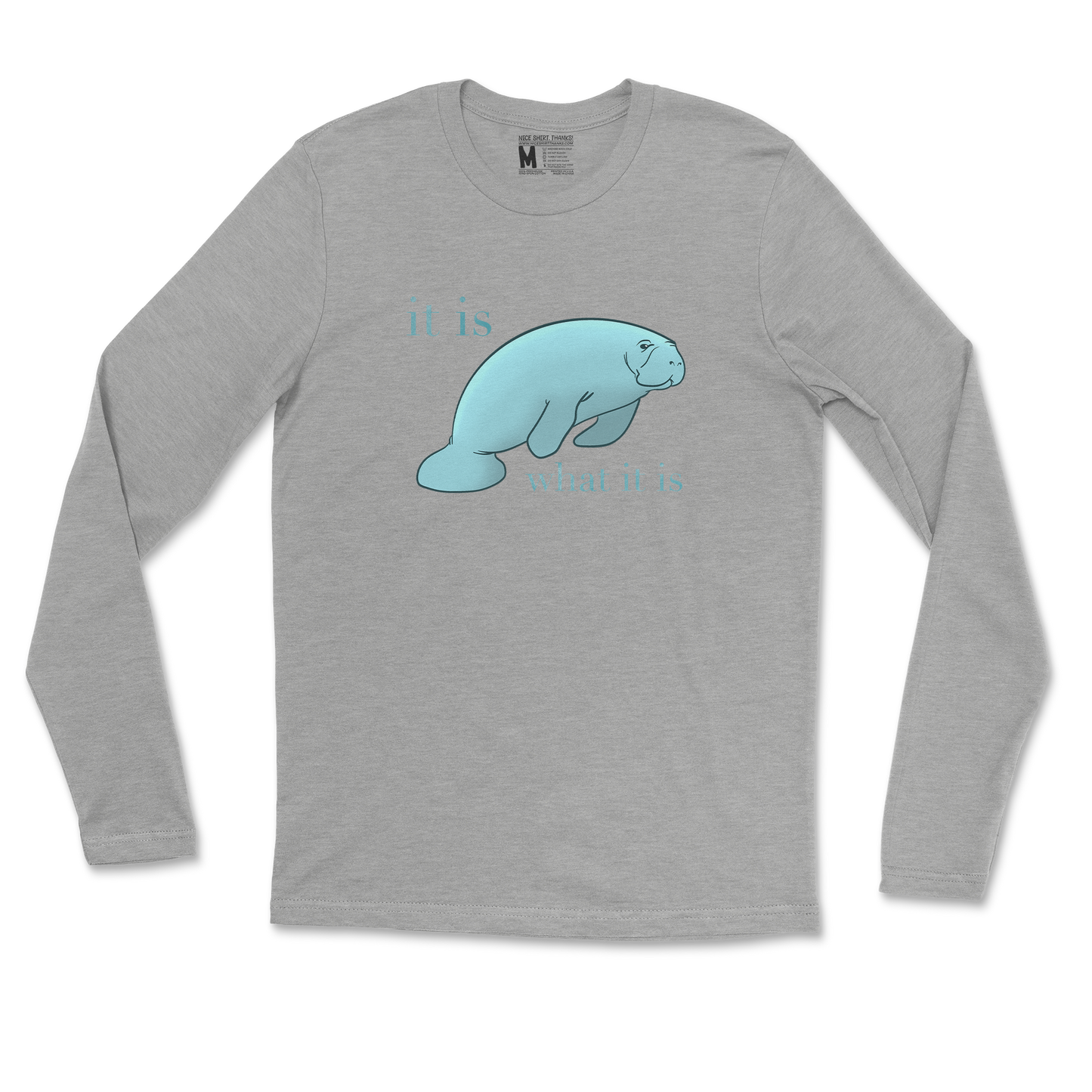 Gildan SoftStyle Long Sleeve Manatee in Sports Grey