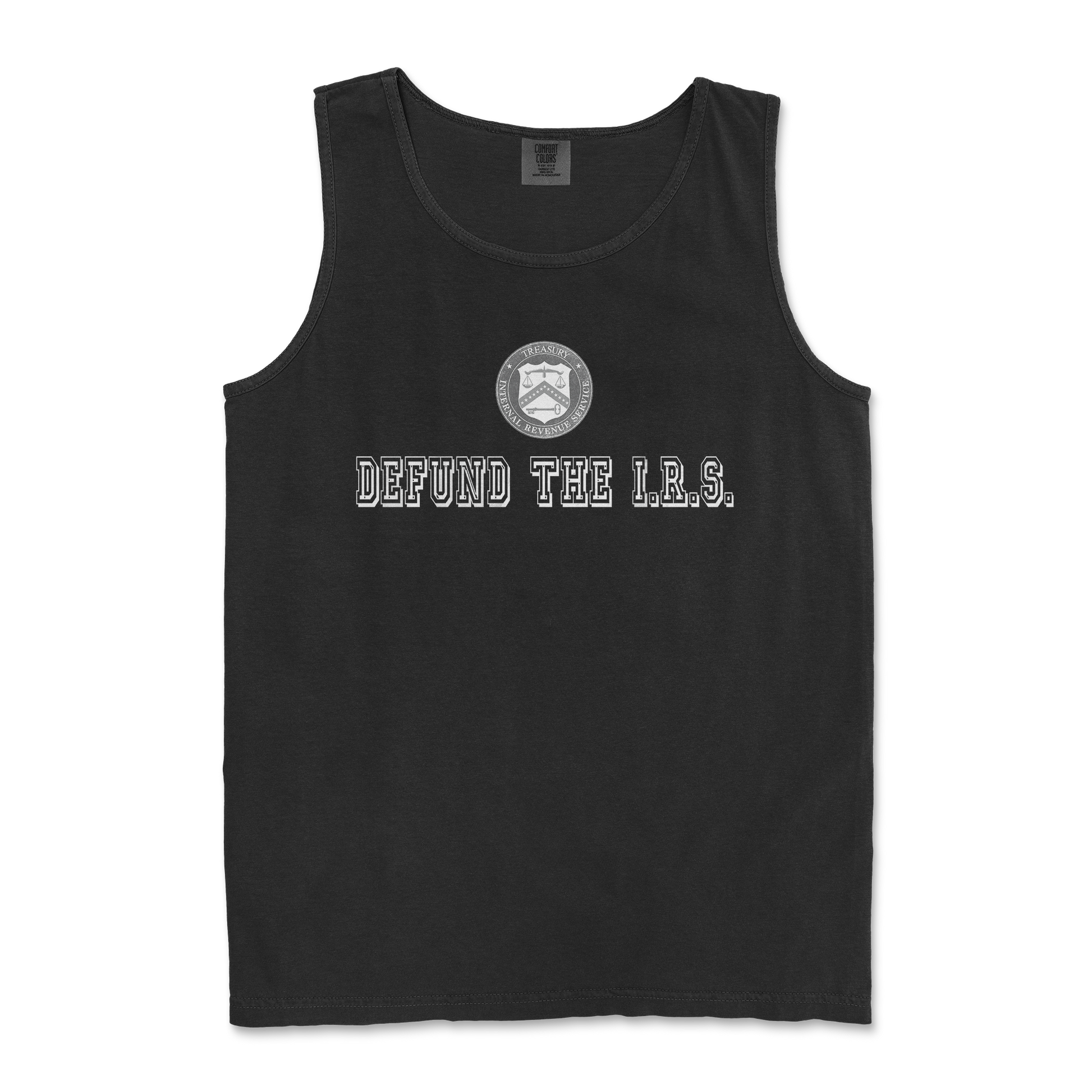 Comfort Colors Tank Top Defund The I.R.S. in Black