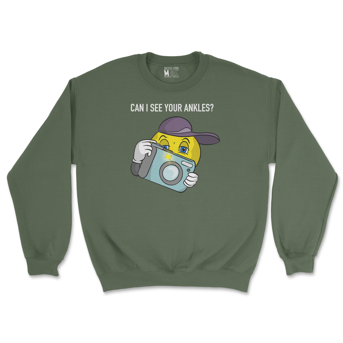 Gildan SoftStyle Crew Neck Let Me See Your Ankles in Military Green